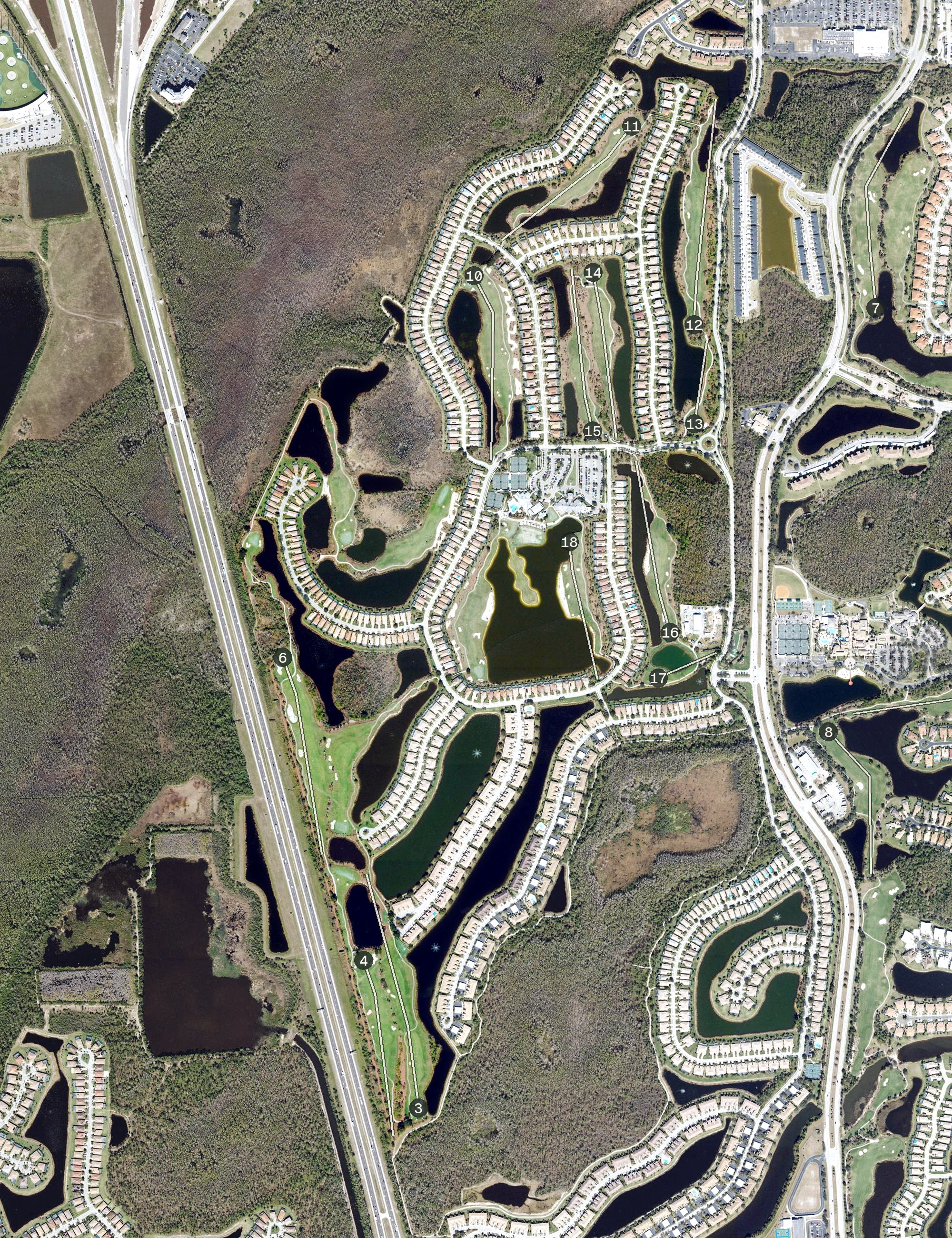 Aerial view of Colonial Country Club, FL