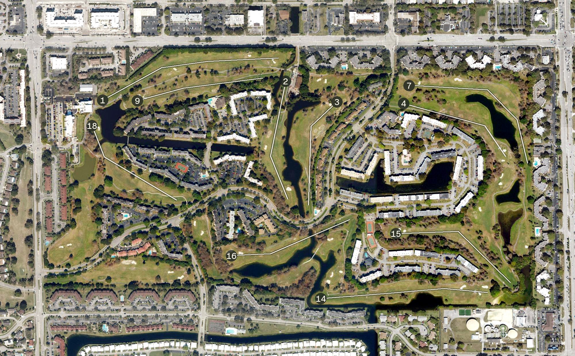 Aerial view of Colony West Golf Club - Championship Course, FL