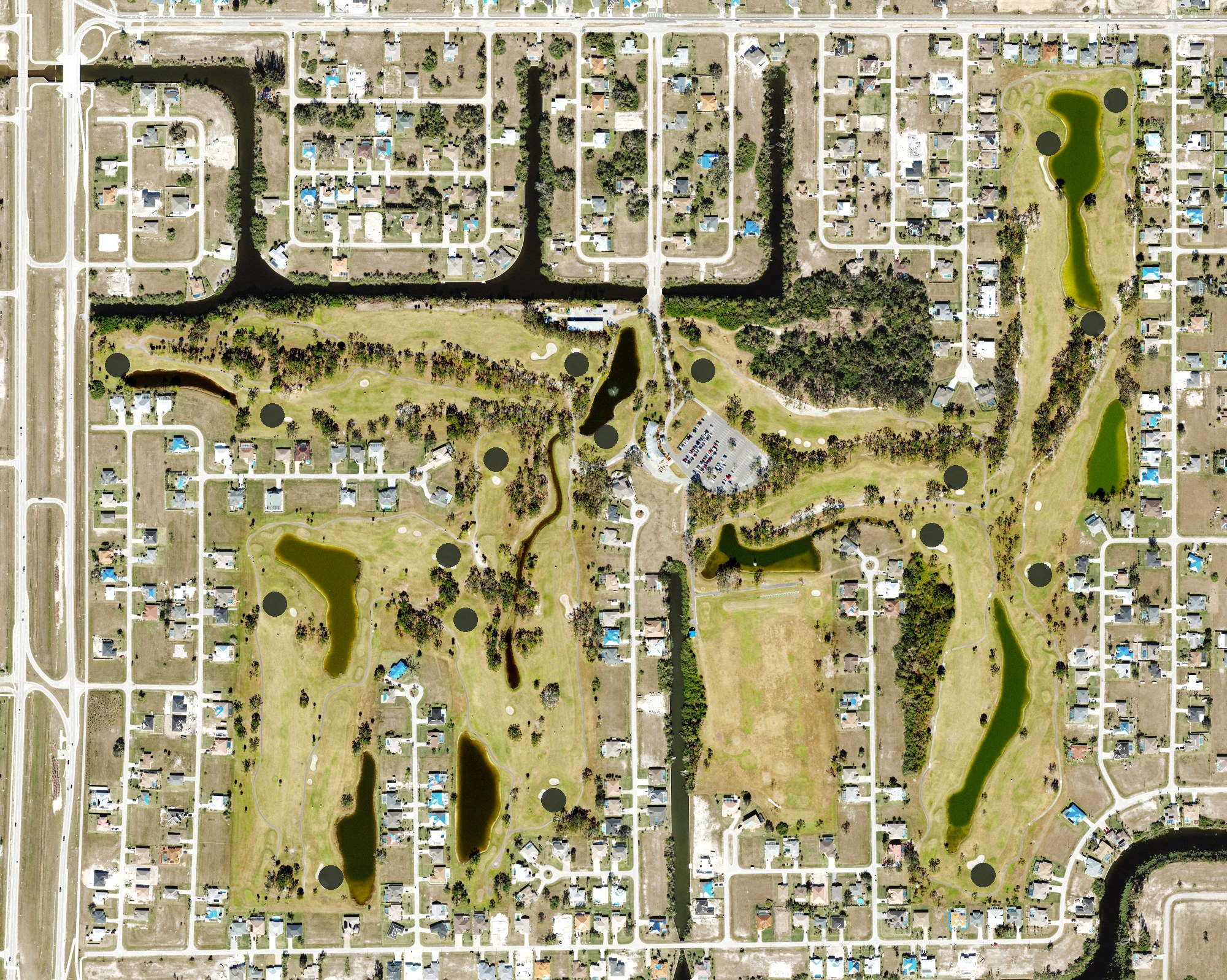 Aerial view of Coral Oaks Golf Course, FL