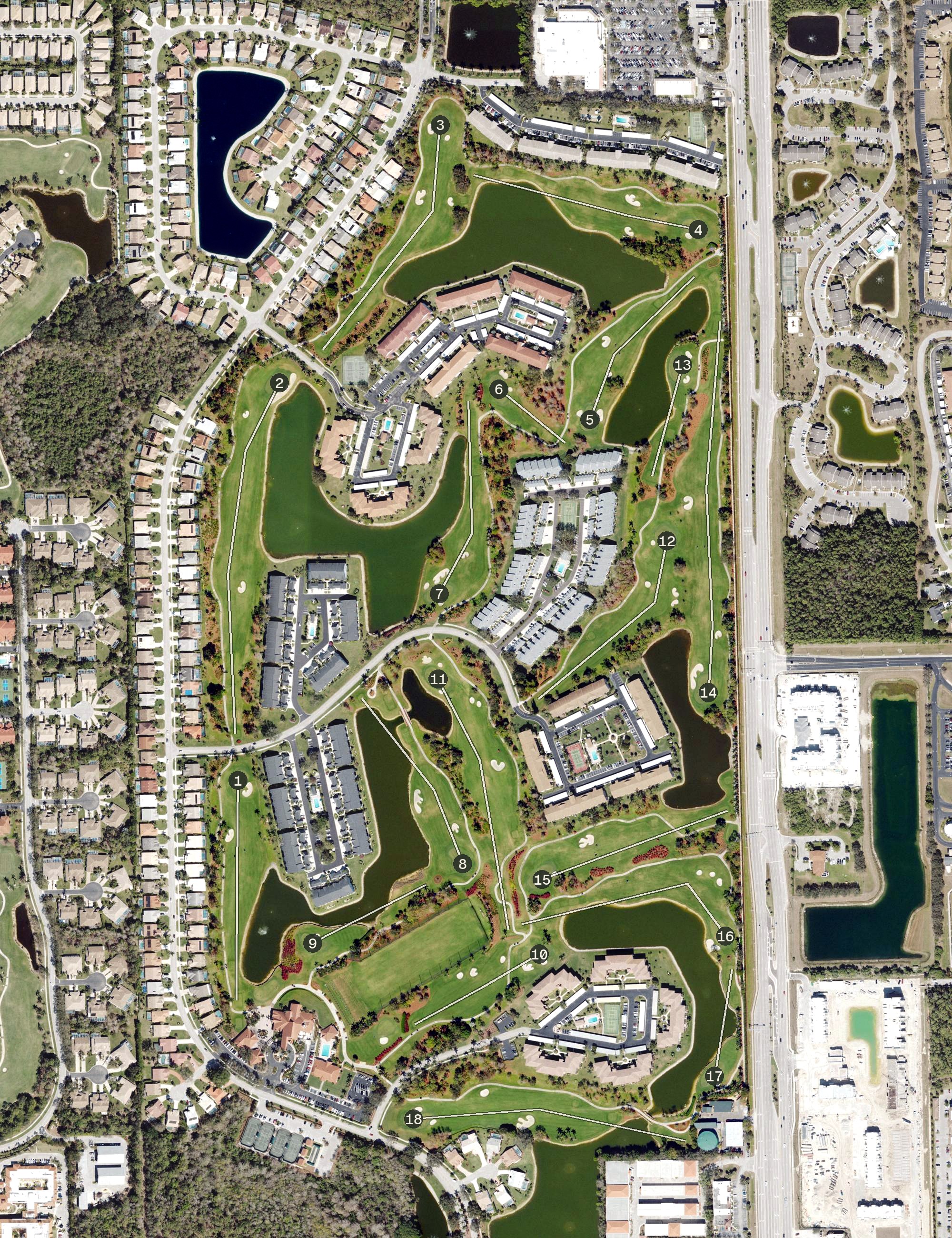 Aerial view of Countryside Golf & Country Club, FL
