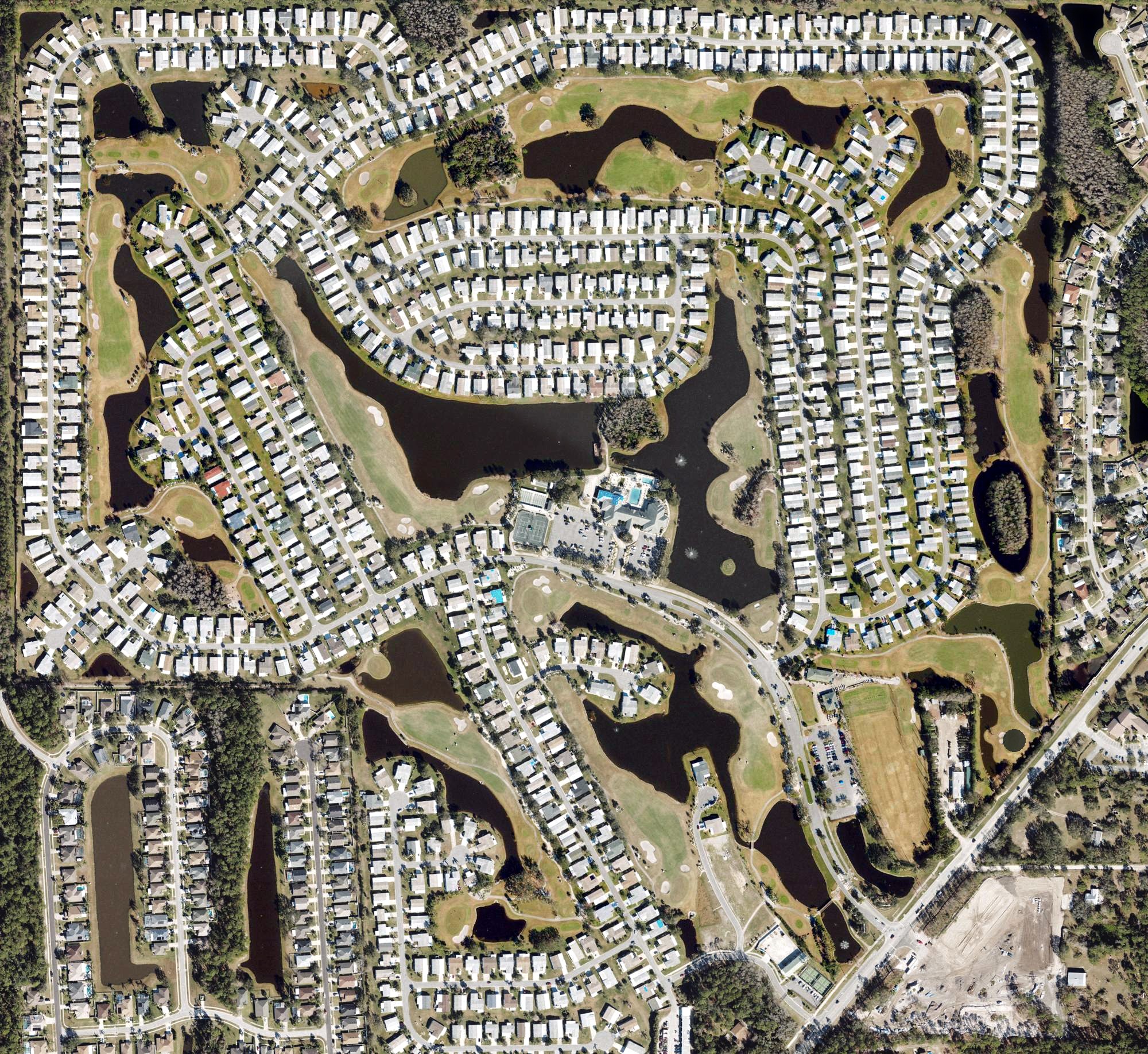 Aerial view of Crane Lakes Golf & Country Club, FL