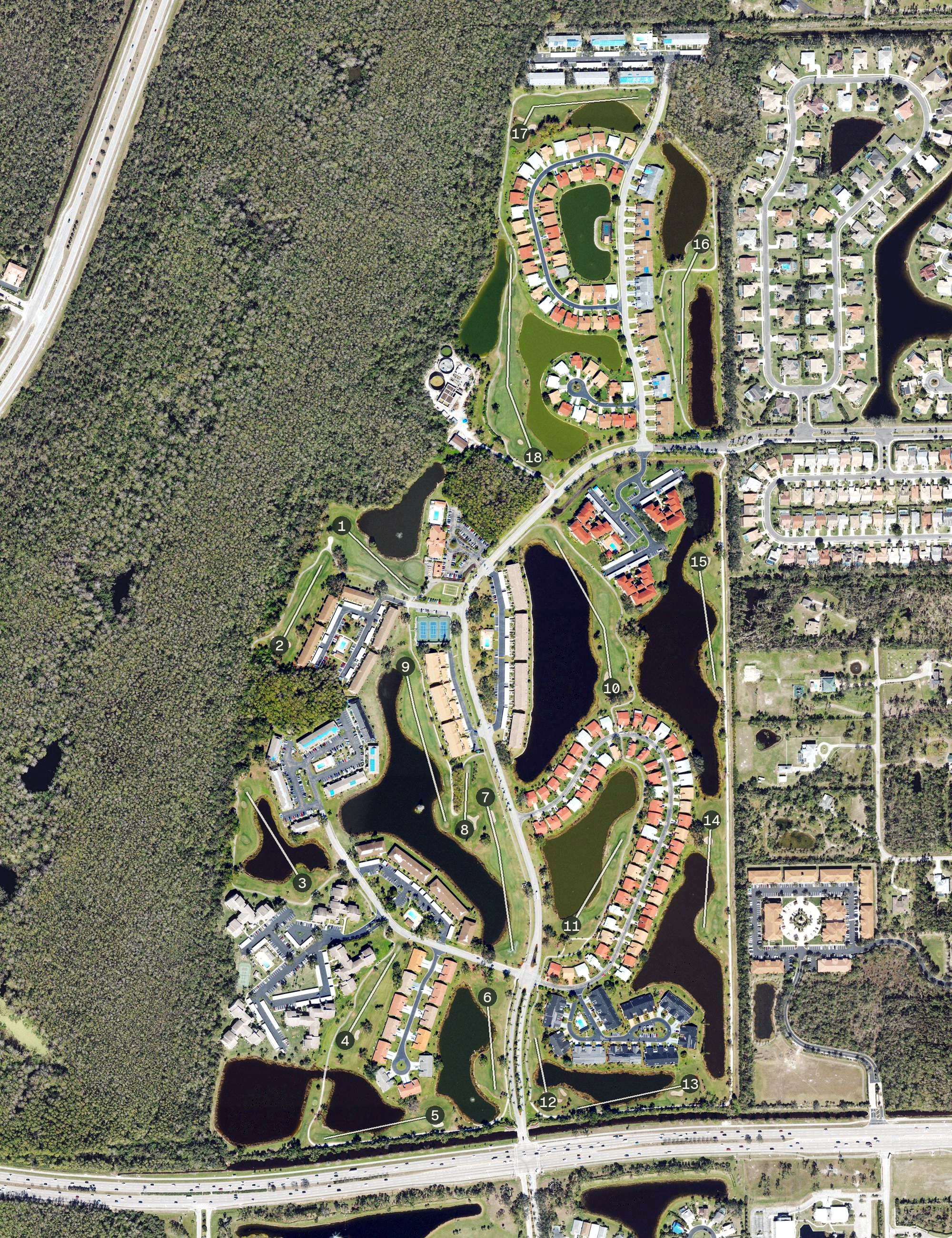 Aerial view of Cross Creek Golf & Country Club, FL
