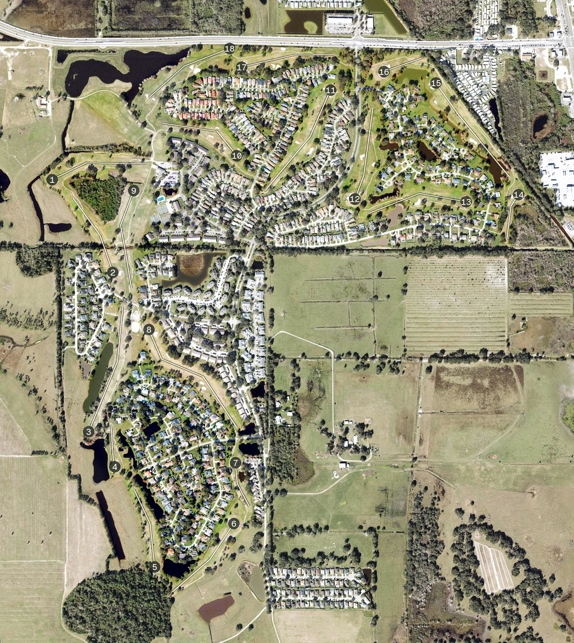 Aerial view of Cypresswood Golf & Country Club, FL