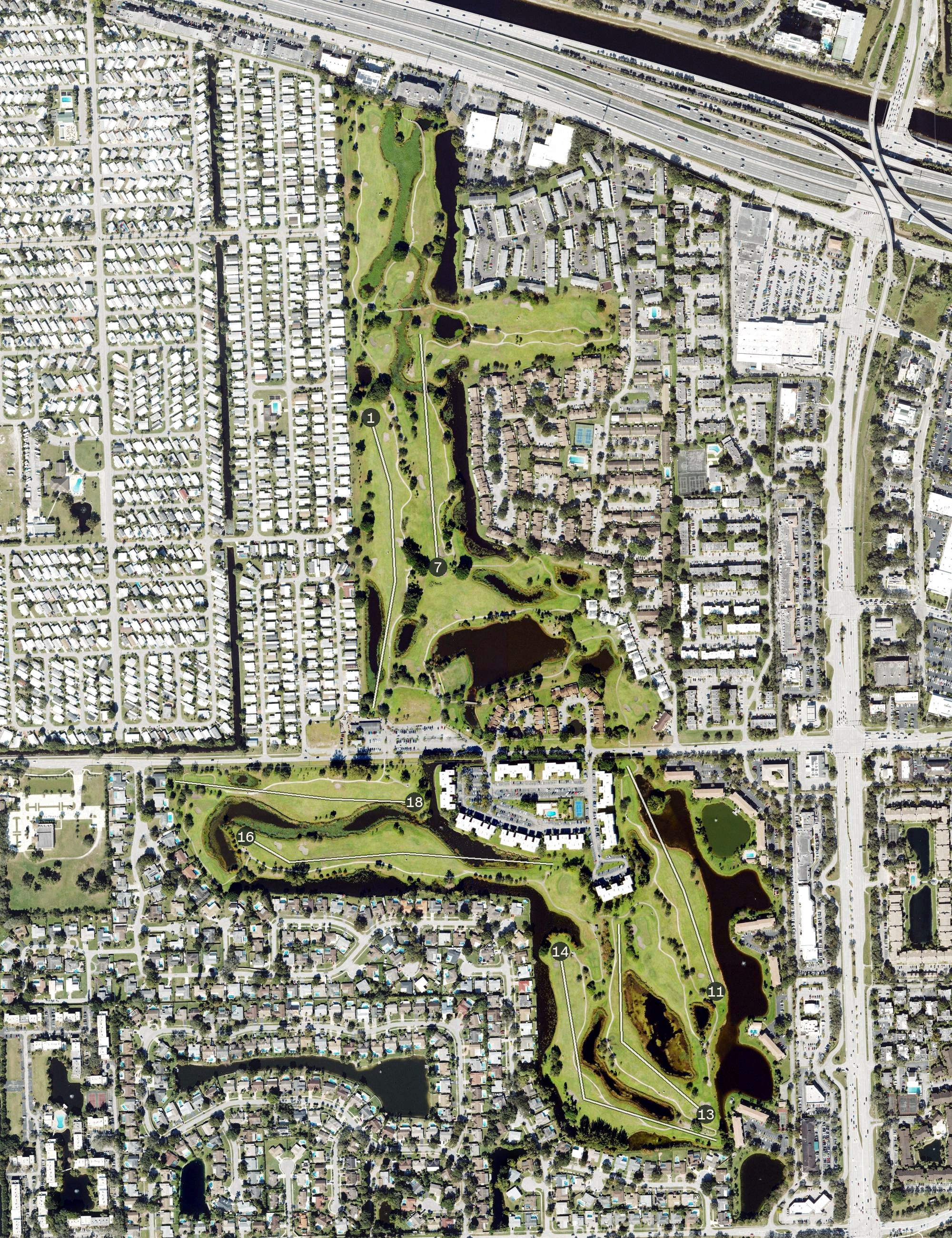 Aerial view of Davie Golf and Country Club, FL