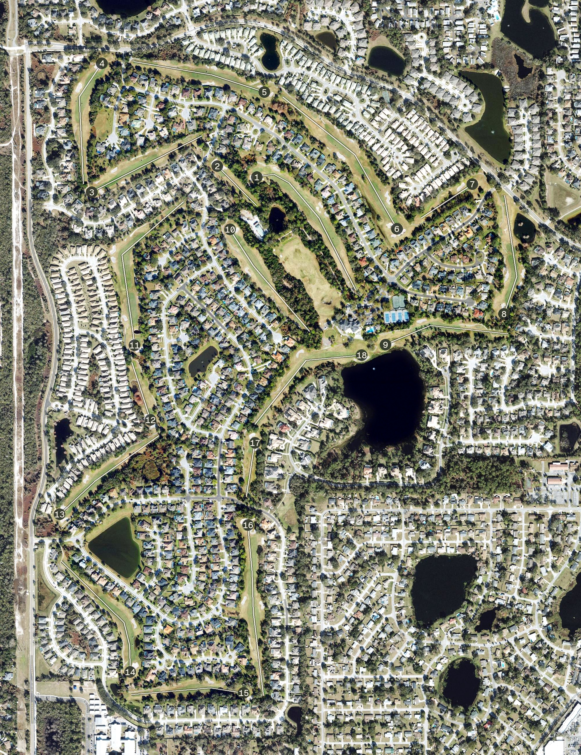 Aerial view of DeBary Golf & Country Club, FL