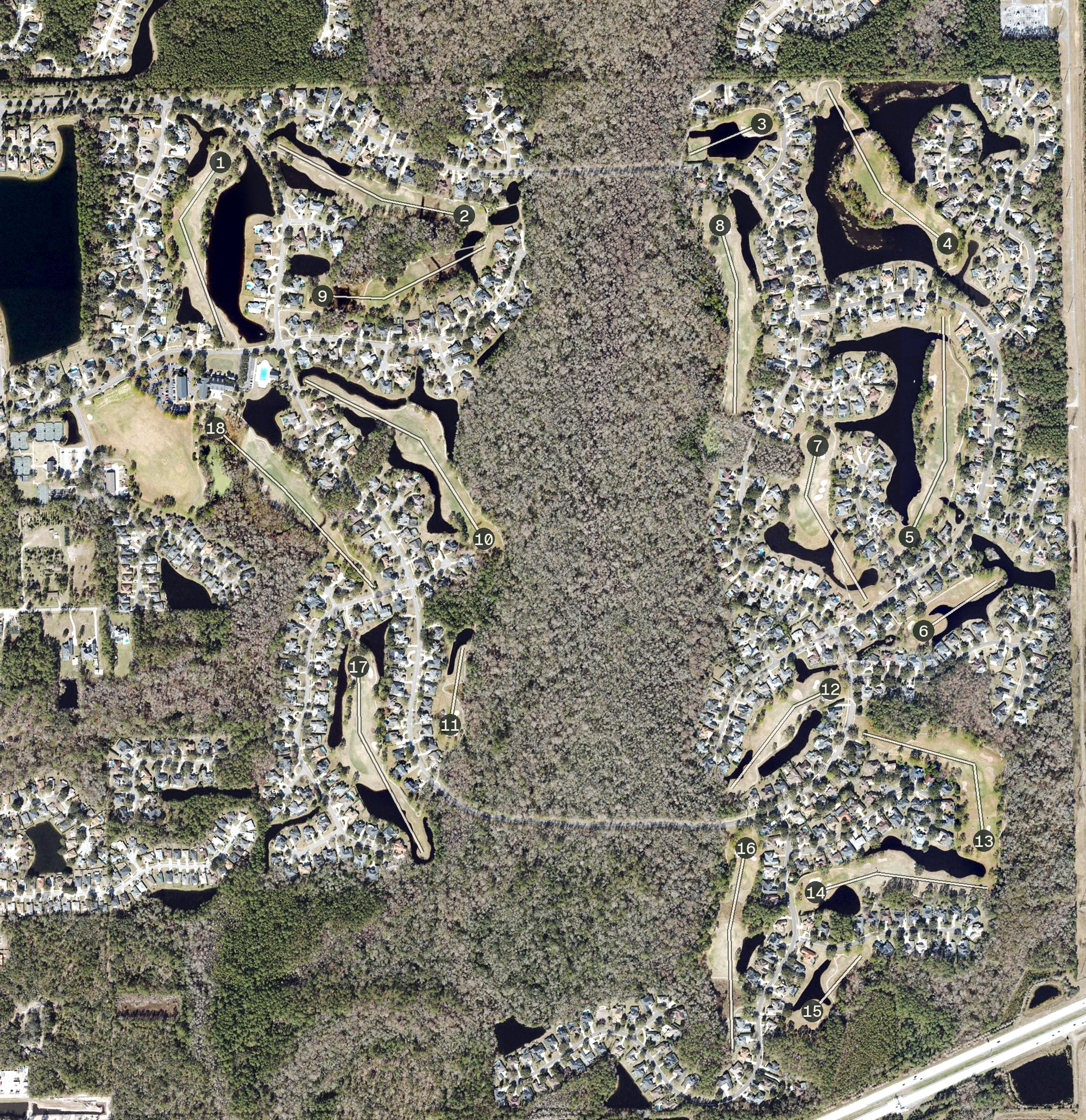 Aerial view of Deercreek Country Club, FL
