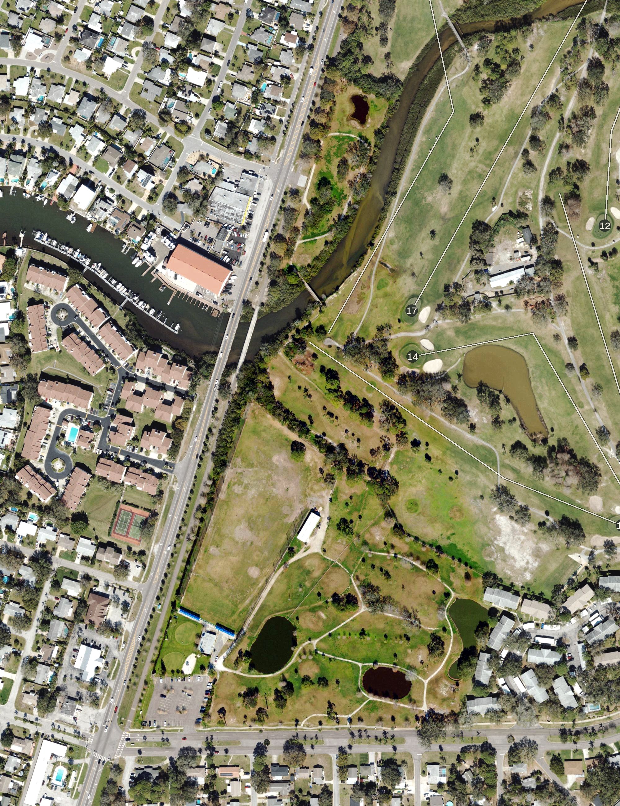 Aerial view of Dunedin Stirling Links, FL