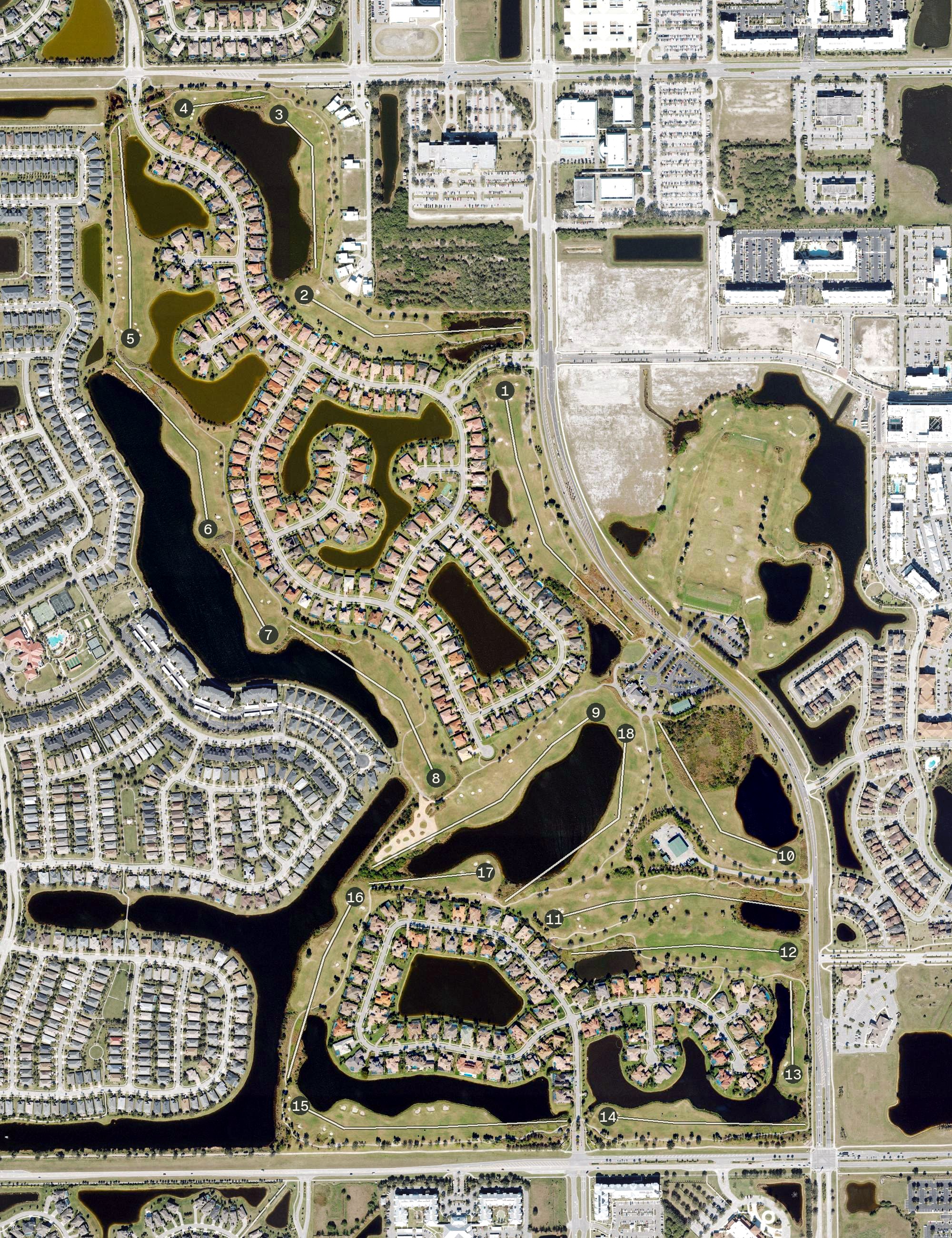 Aerial view of Duran Golf Club, FL