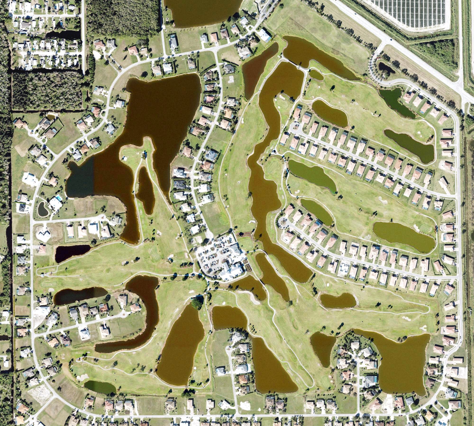 Aerial view of Eagle Lakes Golf Club, FL