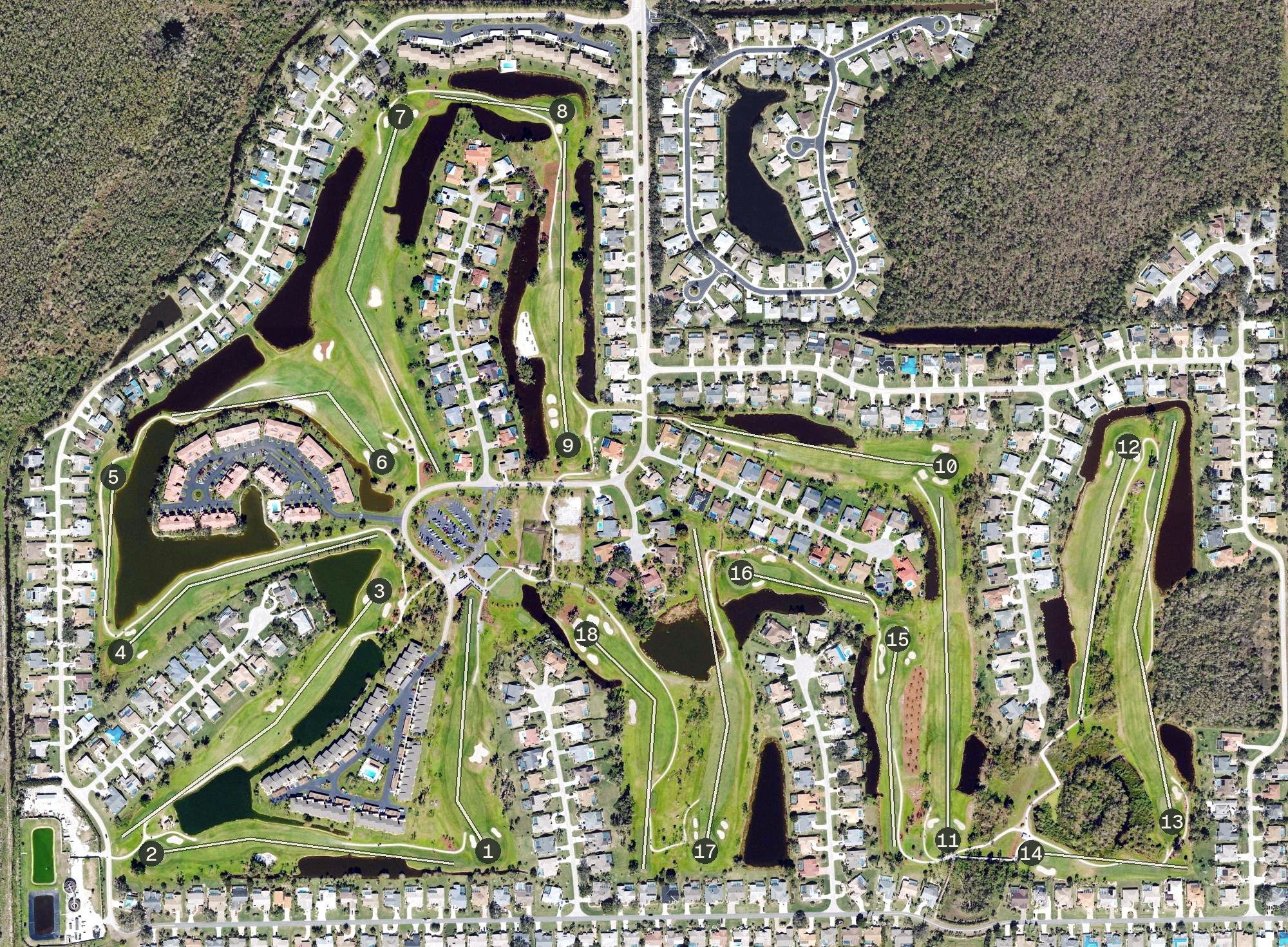 Aerial view of Eagle Ridge Golf Club, FL
