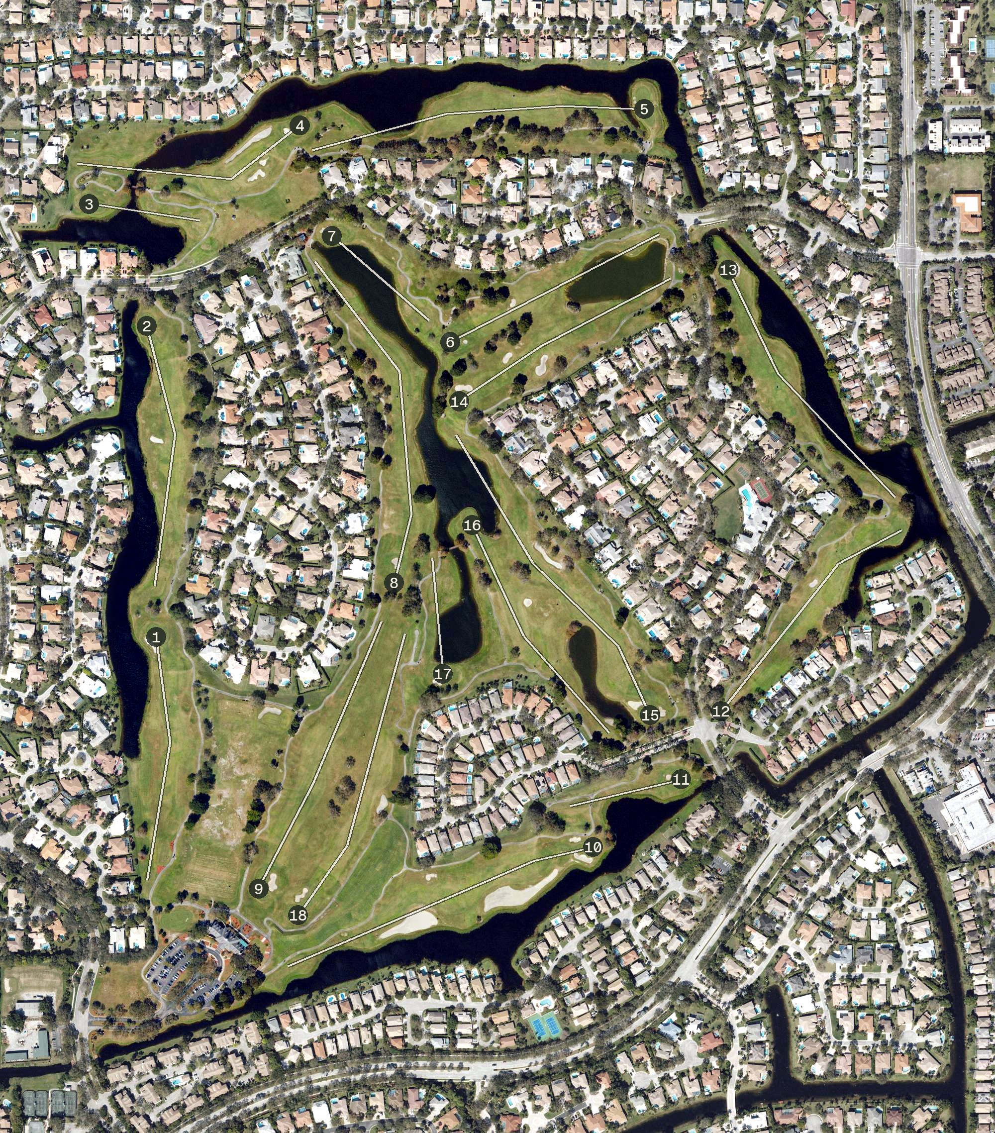 Aerial view of Eagle Trace Golf Club, FL