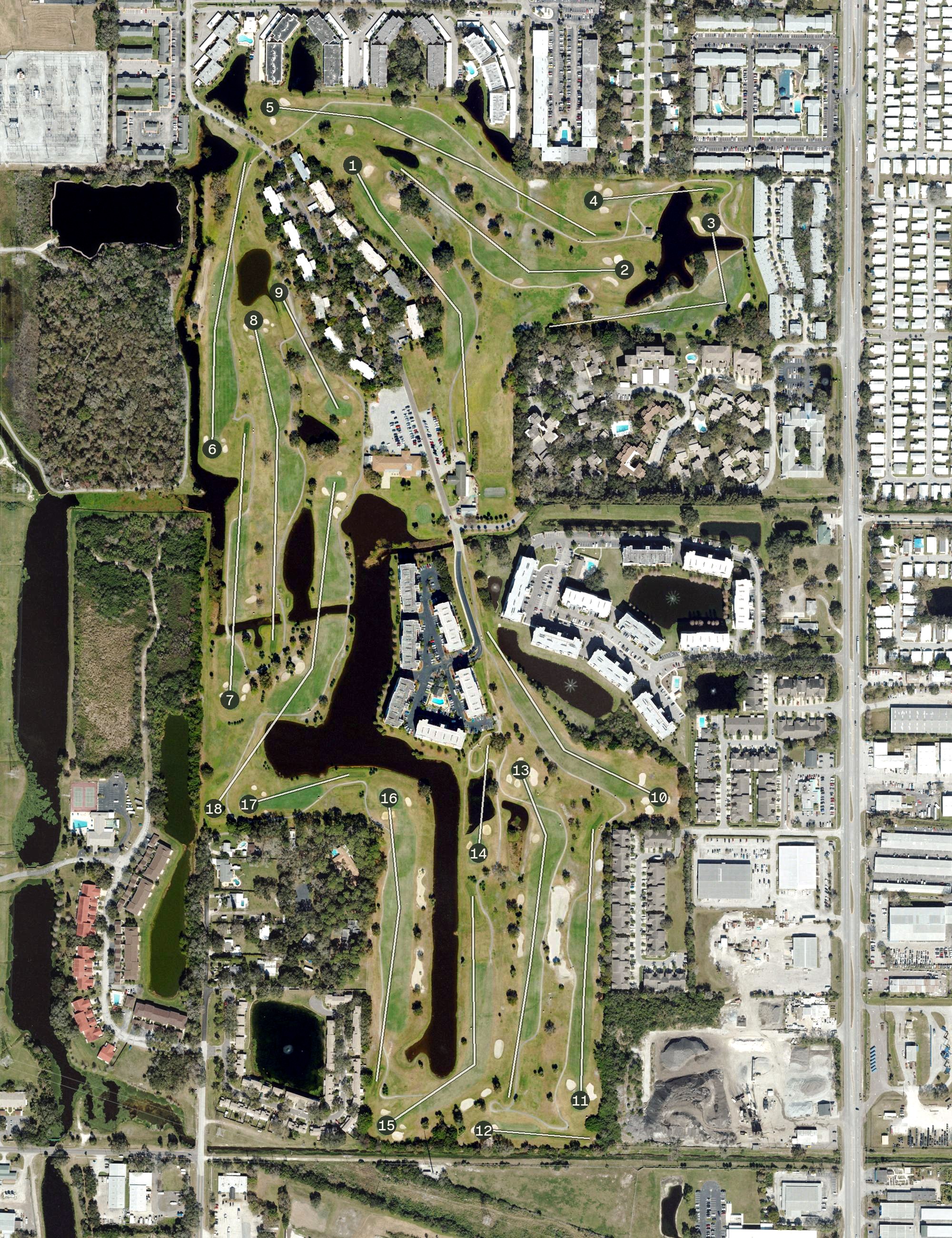 Aerial view of East Bay Golf Club, FL