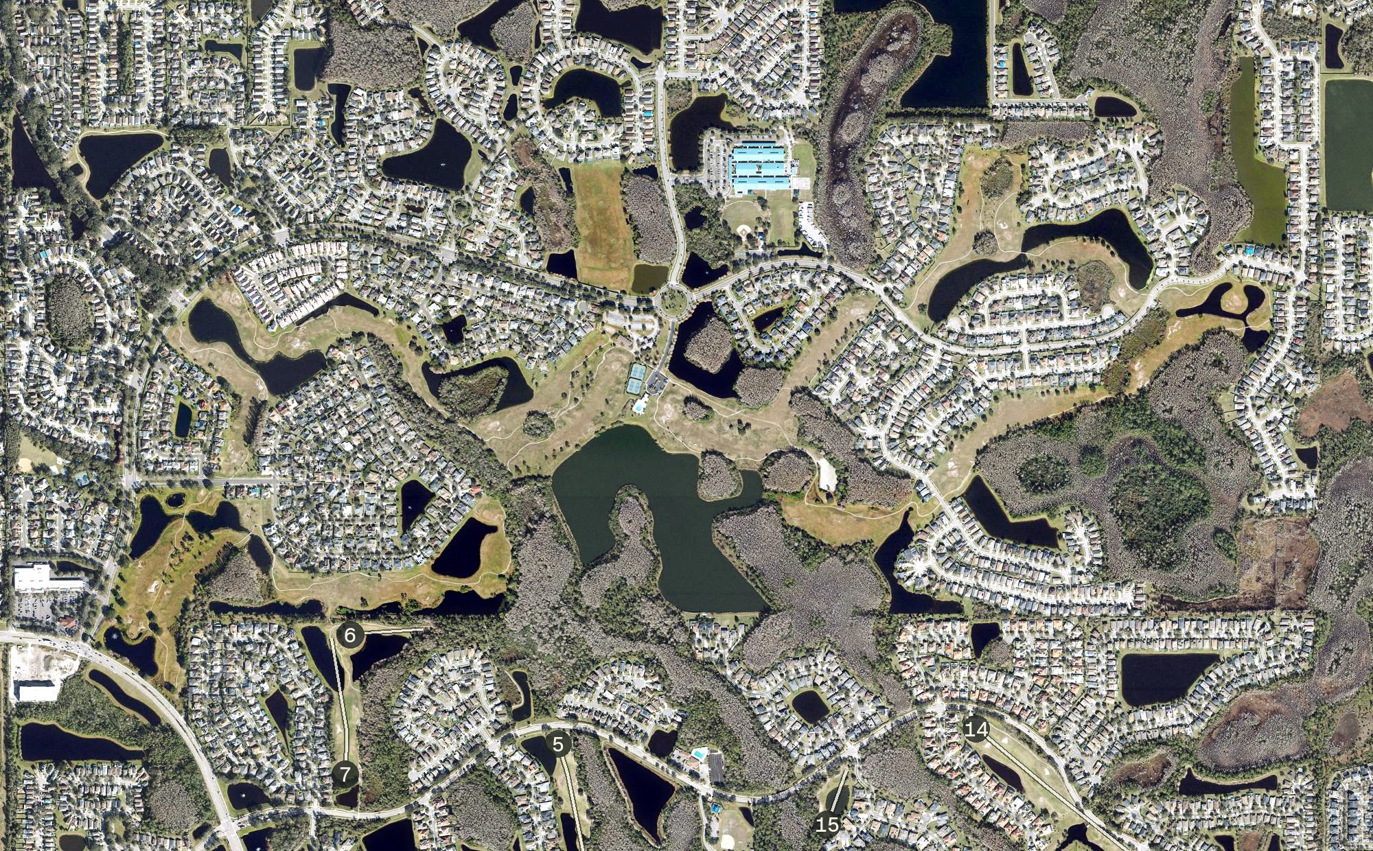 Aerial view of Eastwood Golf Club, FL