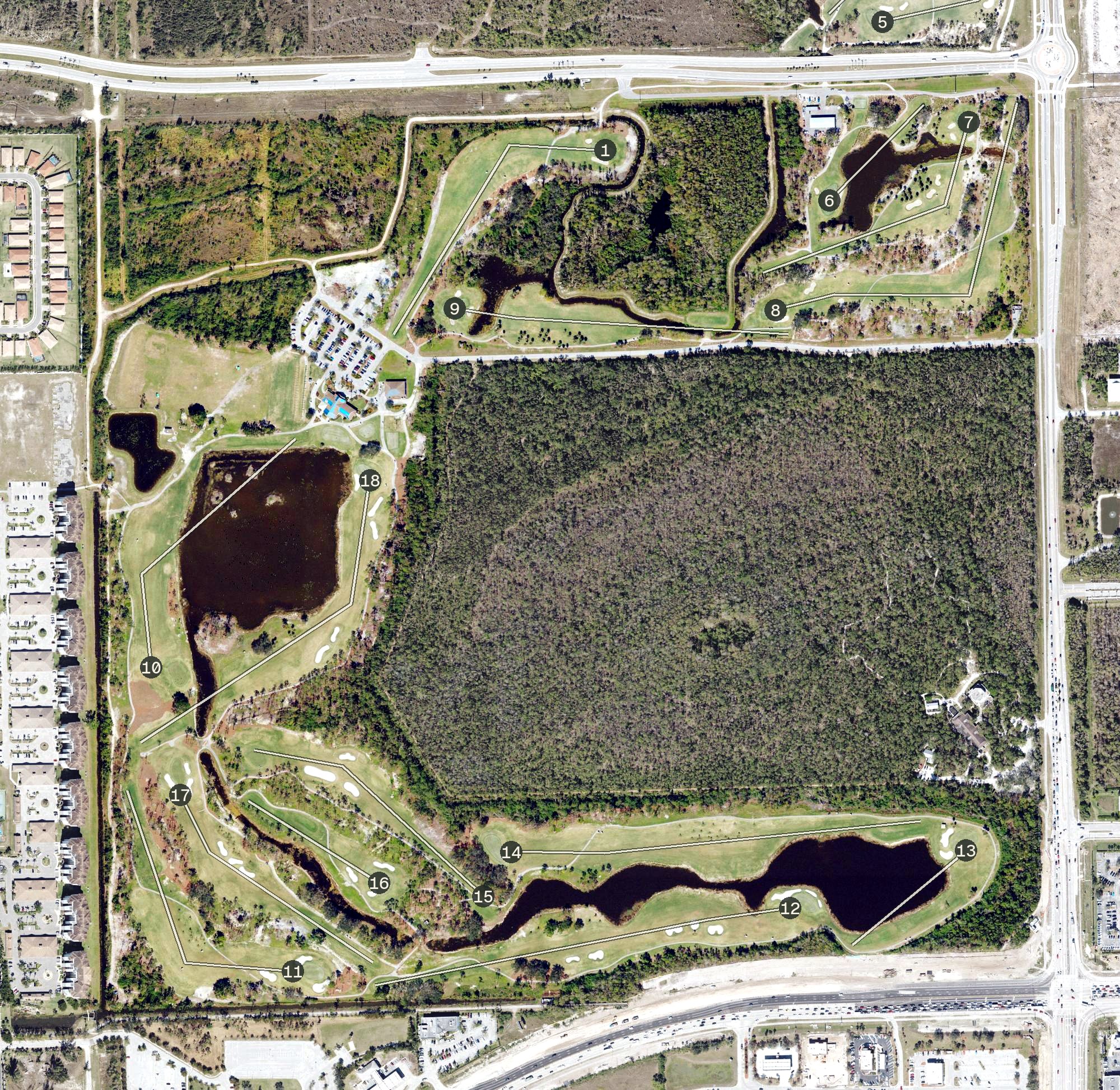 Aerial view of Eastwood Golf Course, FL