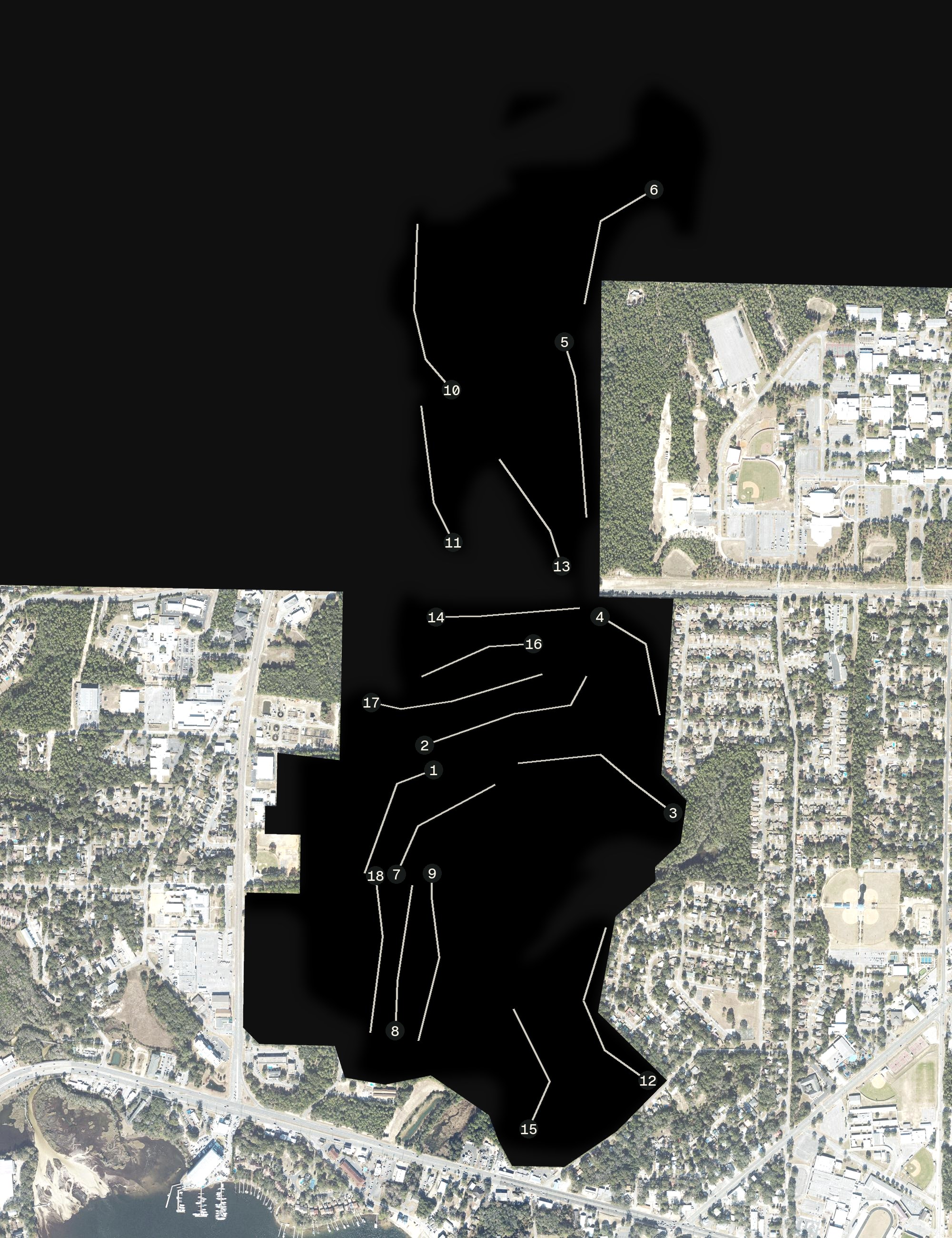 Aerial view of Eglin Golf Course, FL