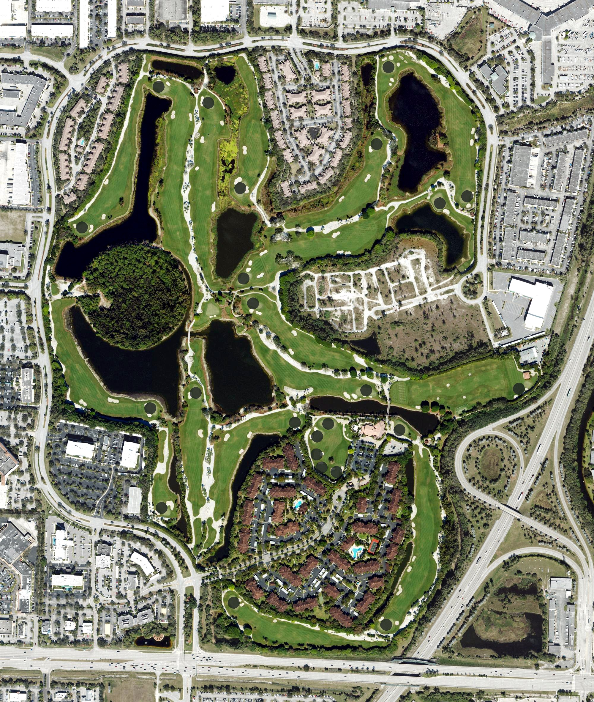 Aerial view of Emerald Dunes Club, FL