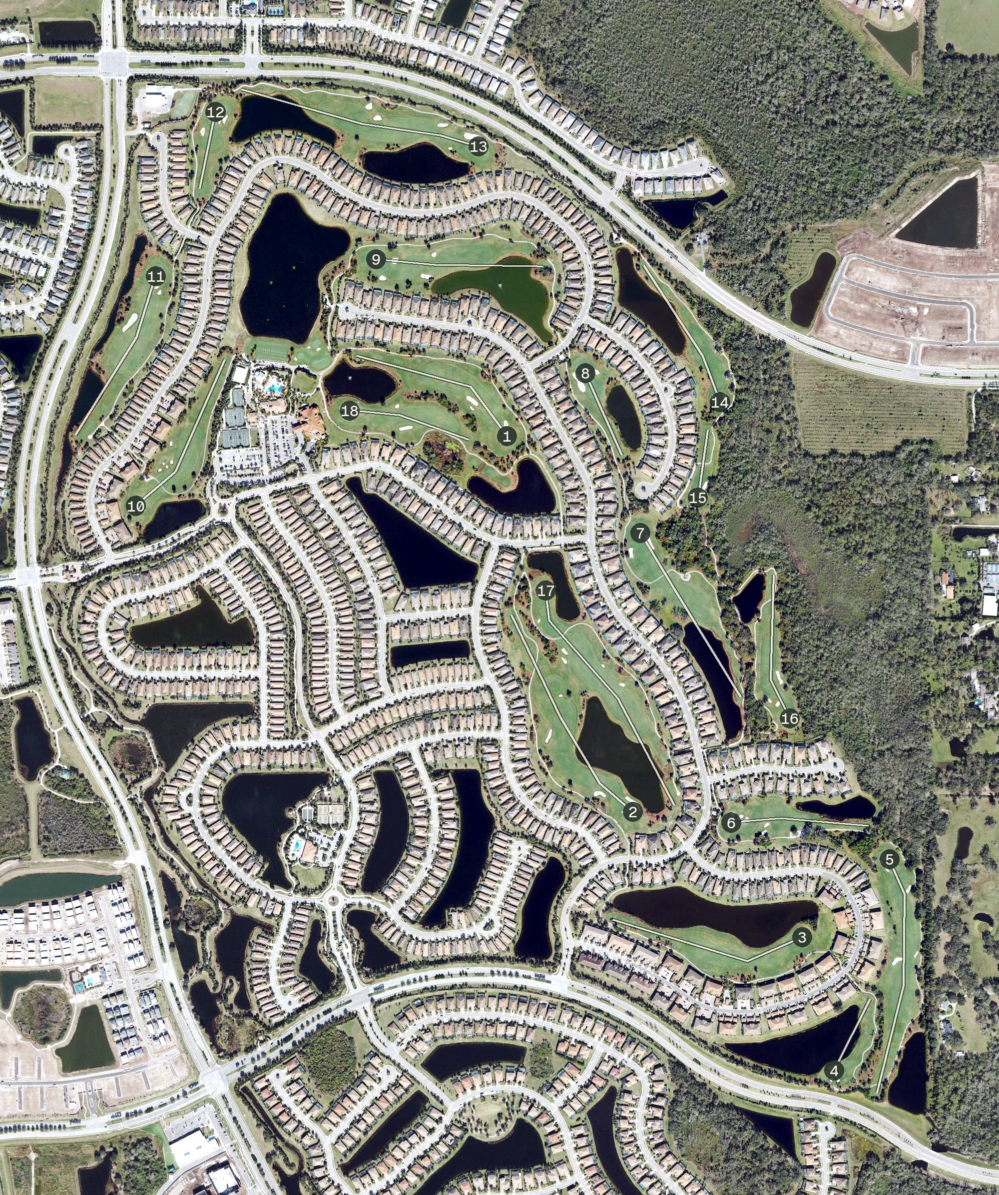 Aerial view of Esplanade Golf & Country Club, FL