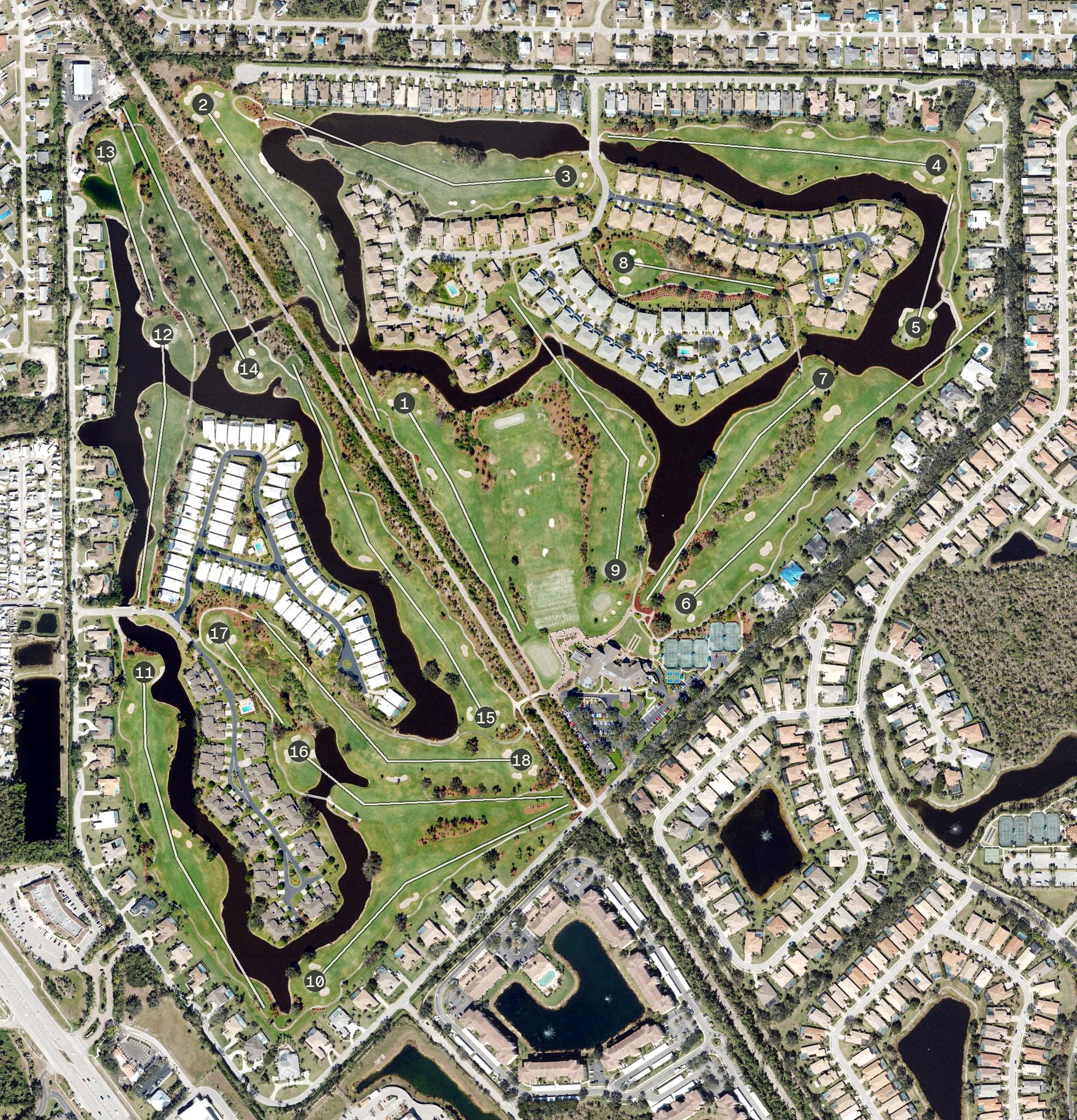 Aerial view of Estero Country Club, FL