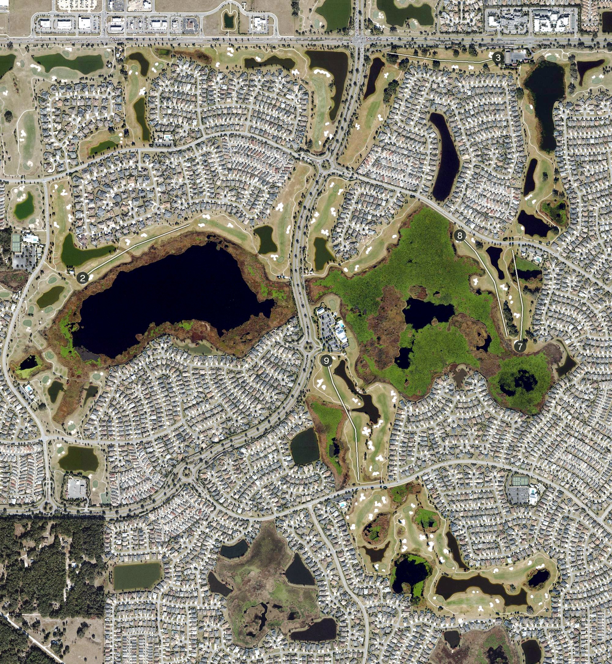 Aerial view of Evans Prairie Country Club (The Villages), FL