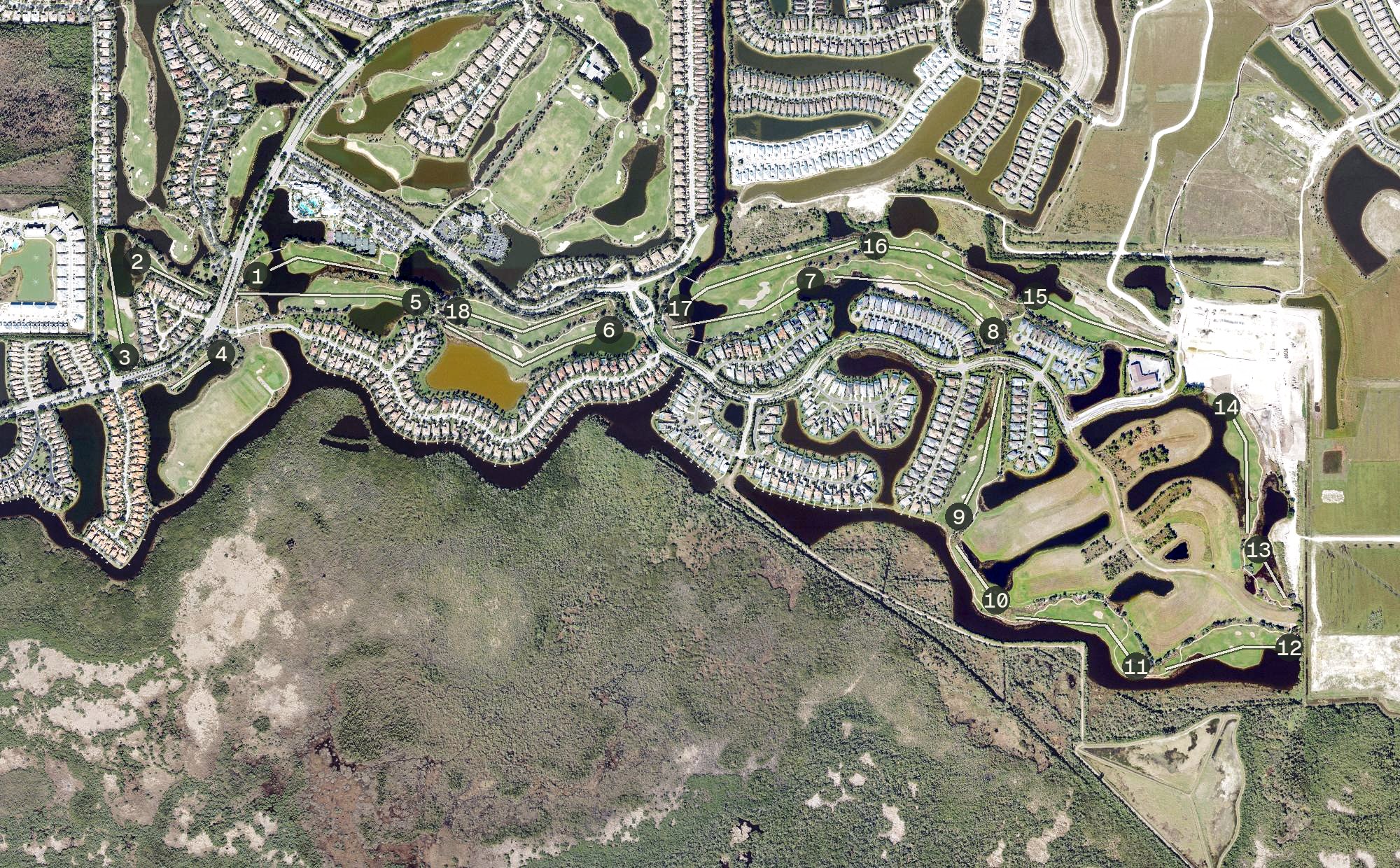 Aerial view of Fiddler's Creek, FL