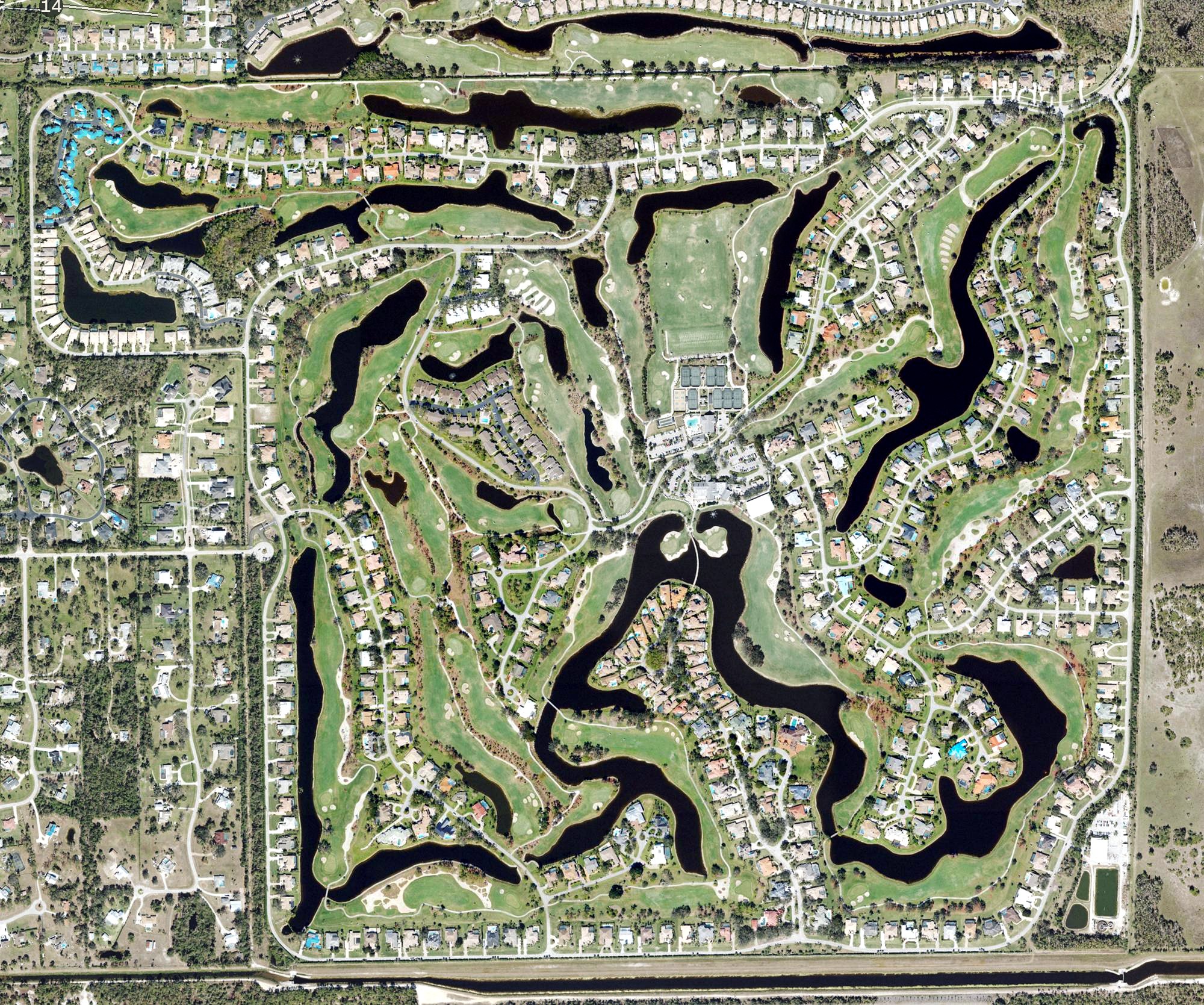 Aerial view of Fiddlesticks Country Club, FL