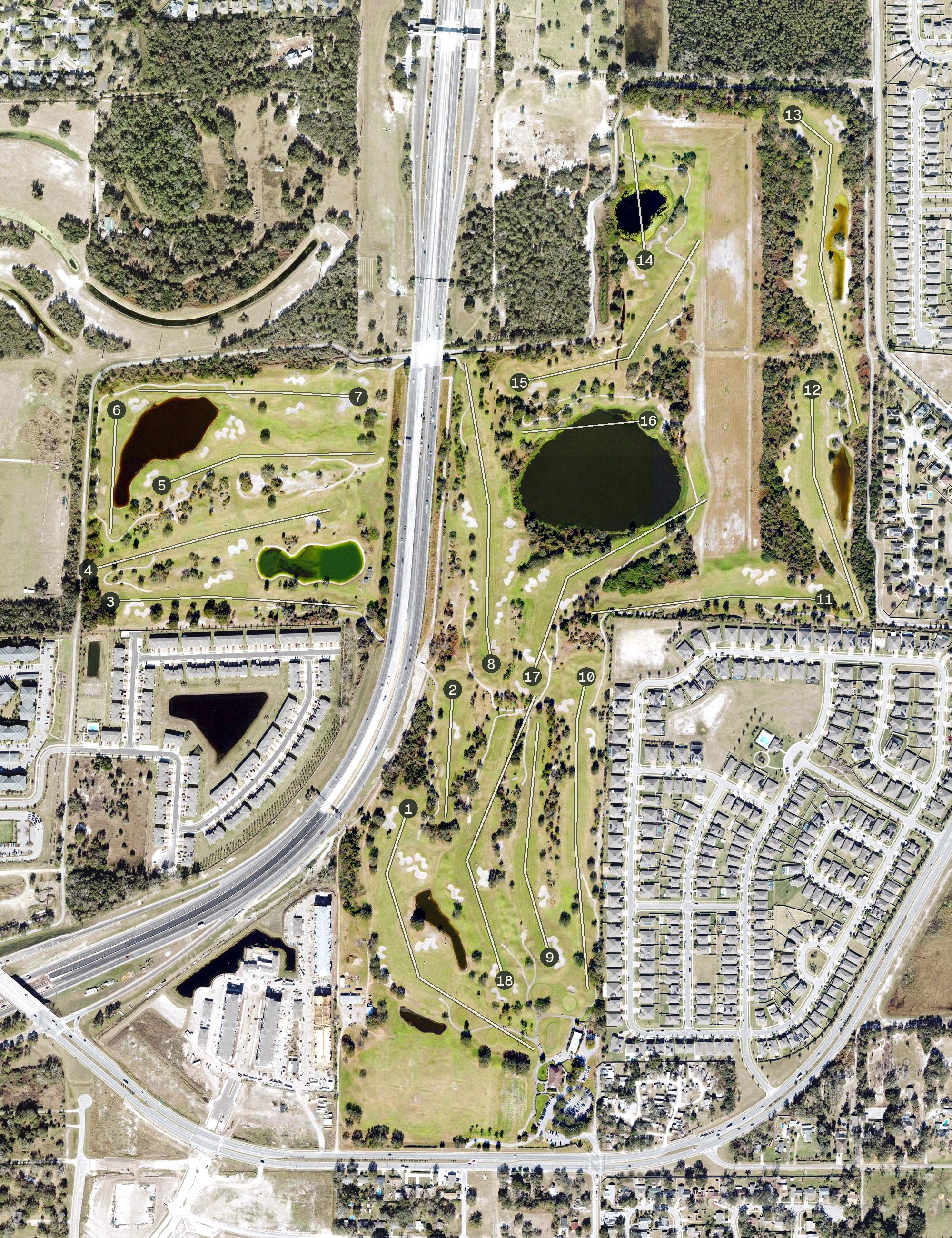 Aerial view of Forest Lake Golf Club, FL