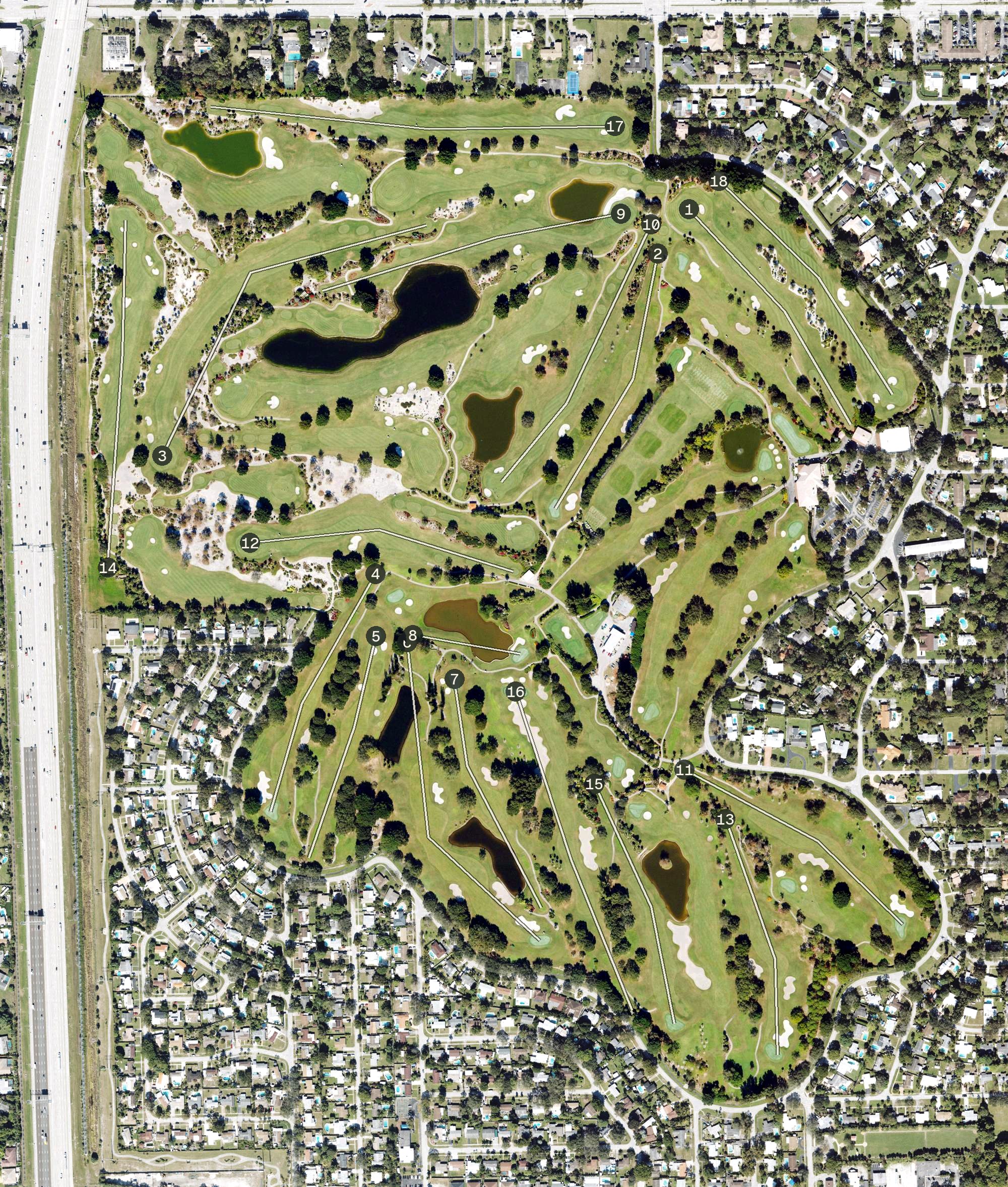 Aerial view of Fort Lauderdale Country Club, FL