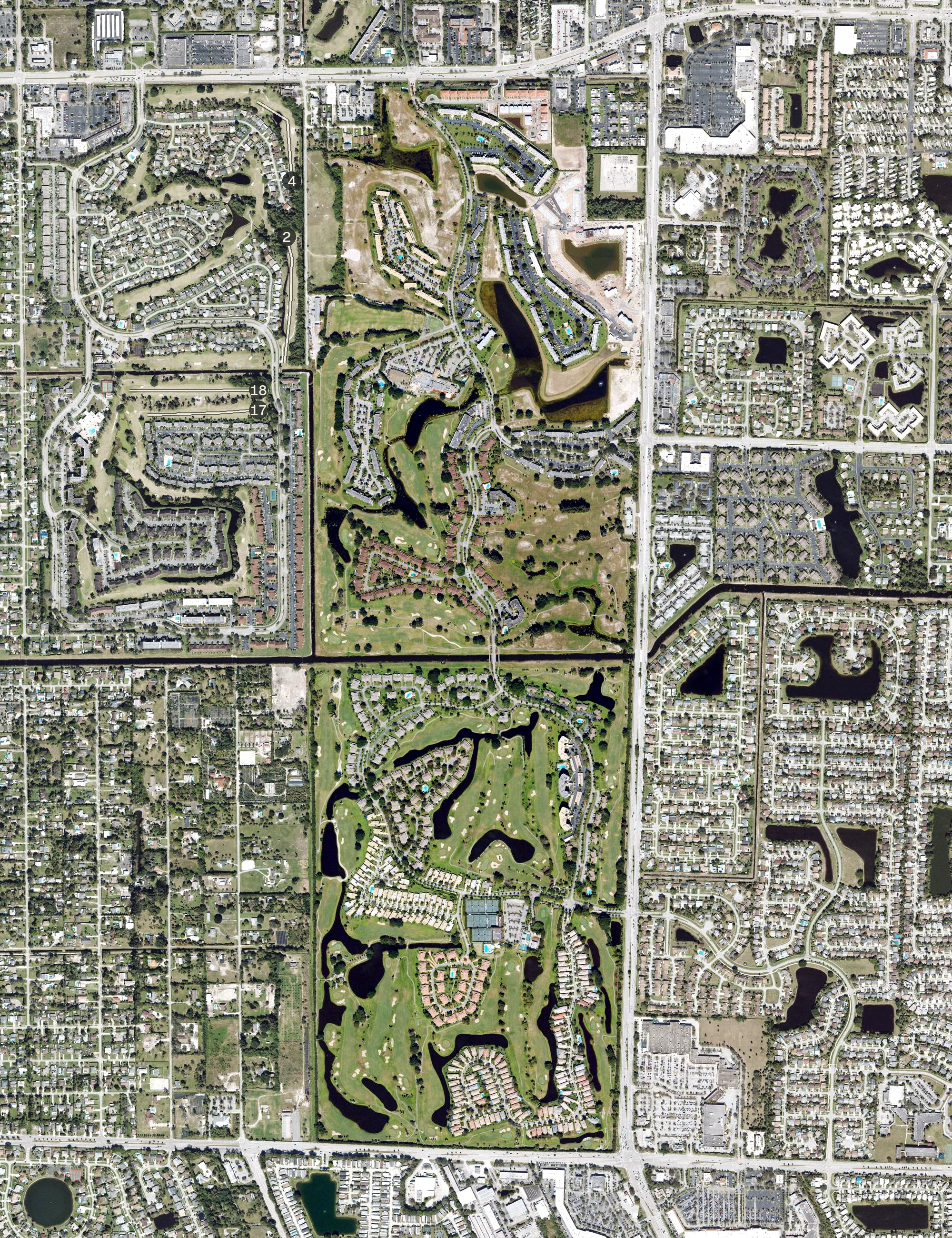 Aerial view of Fountains Country Club, FL