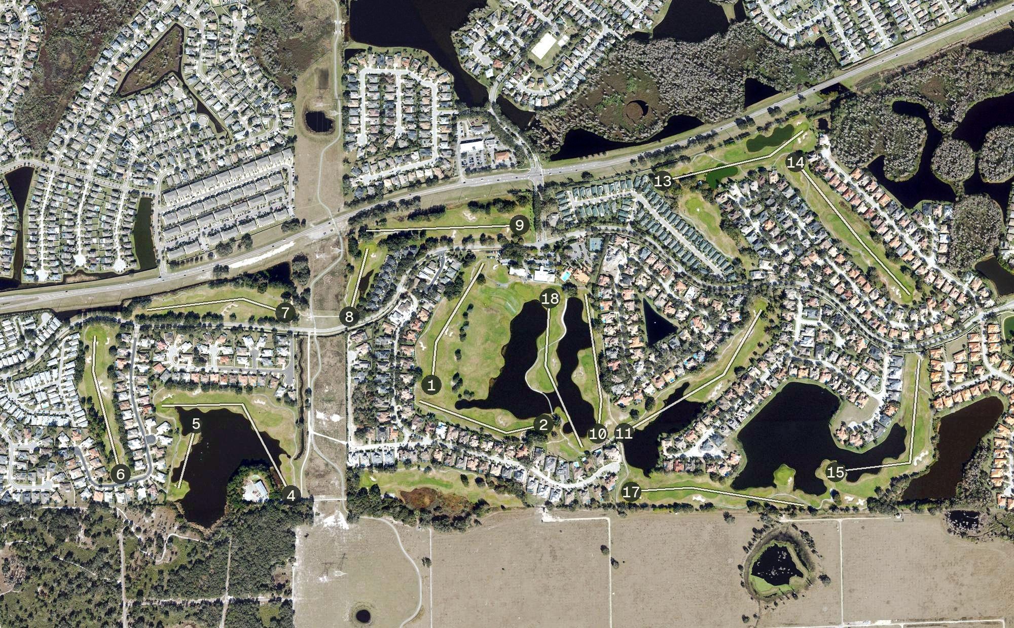 Aerial view of Fox Hollow Golf Club, FL