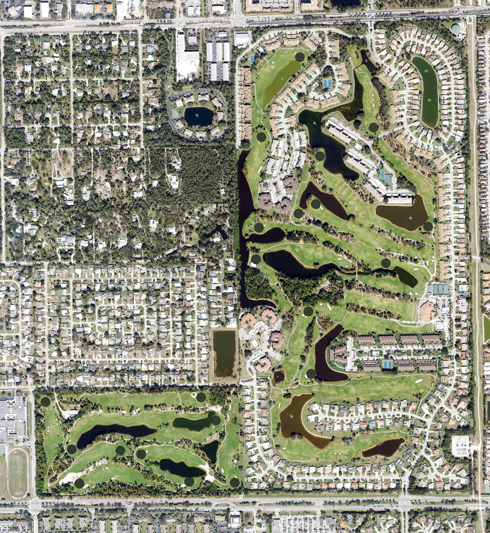 Aerial view of Foxfire Country Club, FL