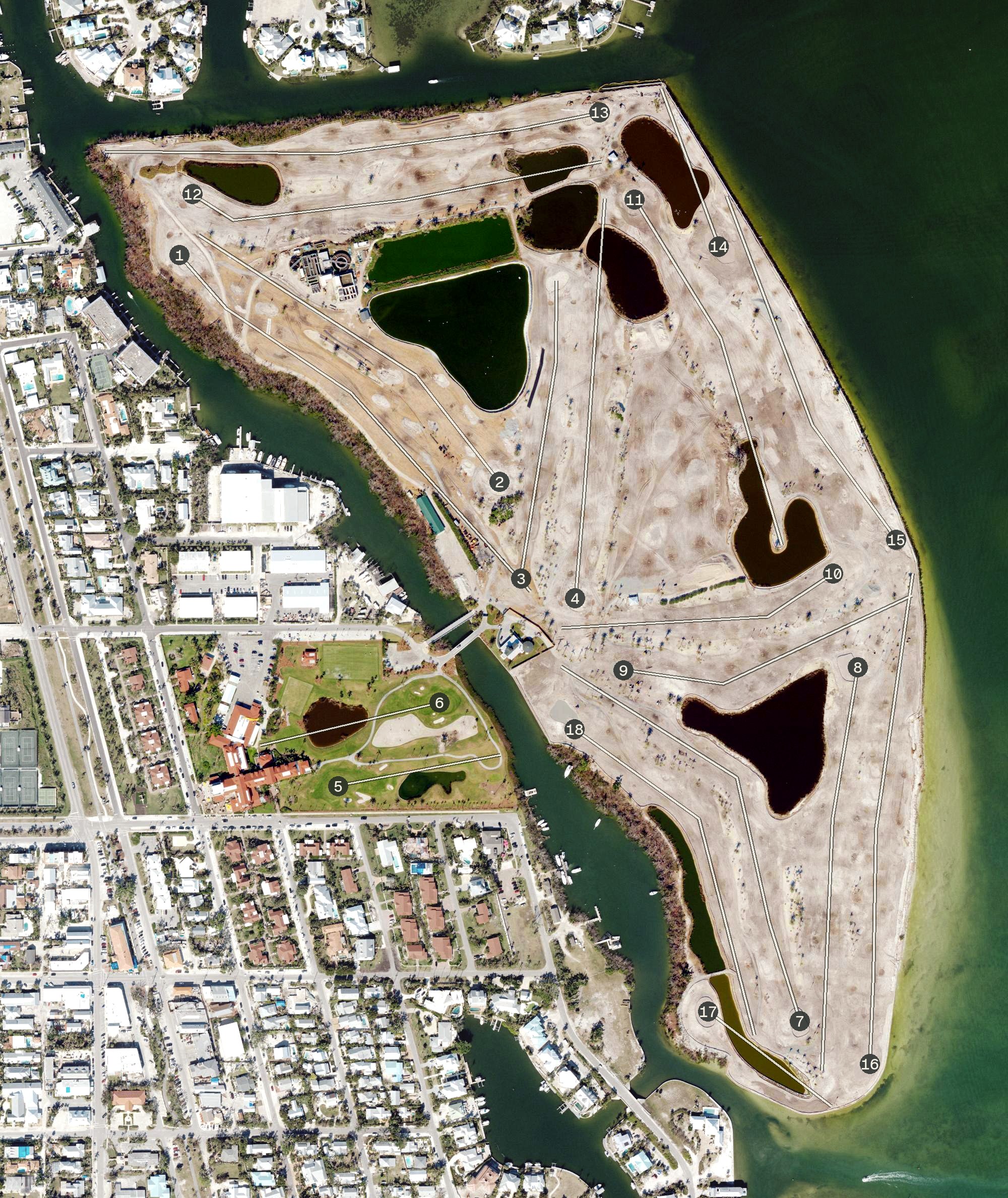 Aerial view of Gasparilla Golf Club, FL