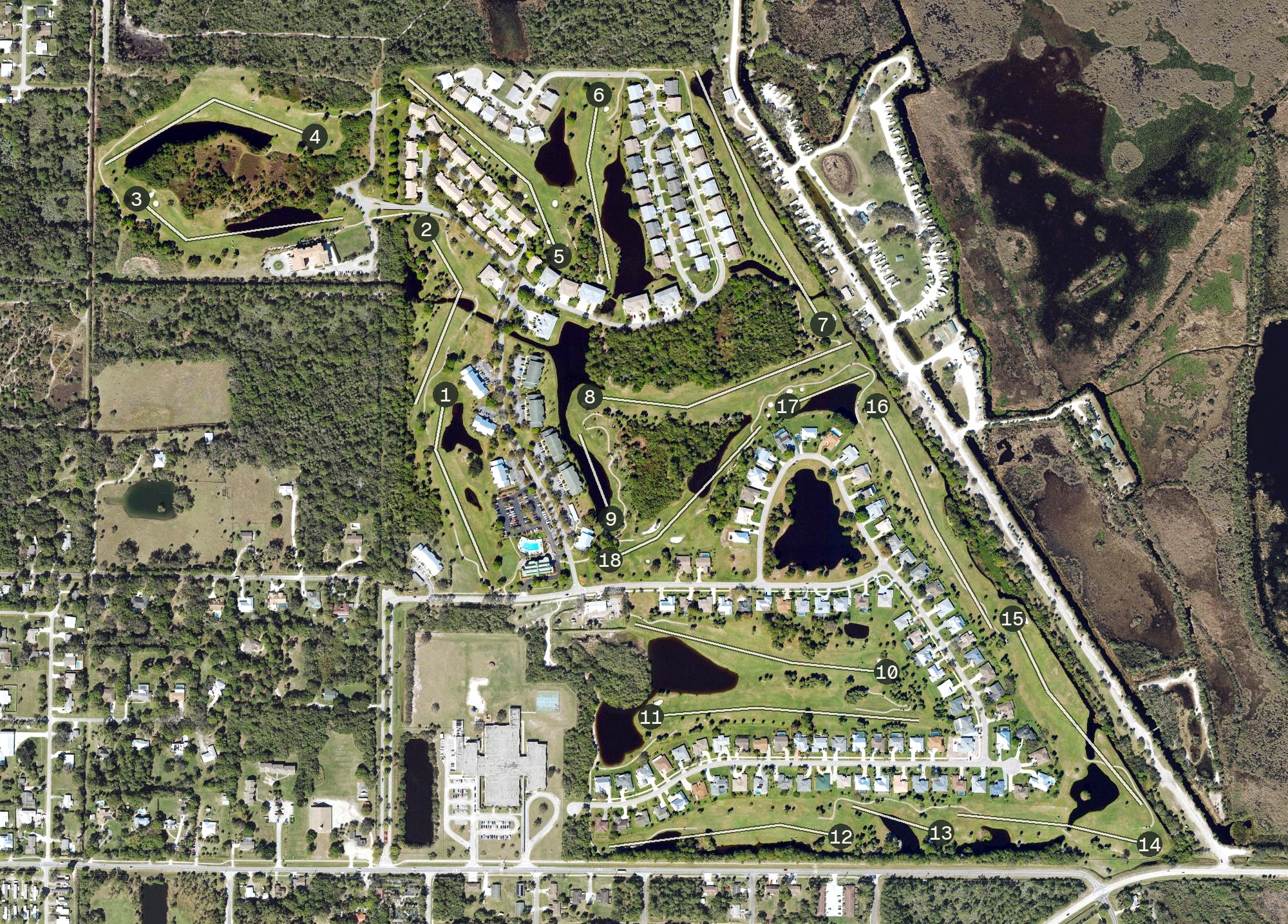 Aerial view of Gator Trace Golf & Country Club, FL