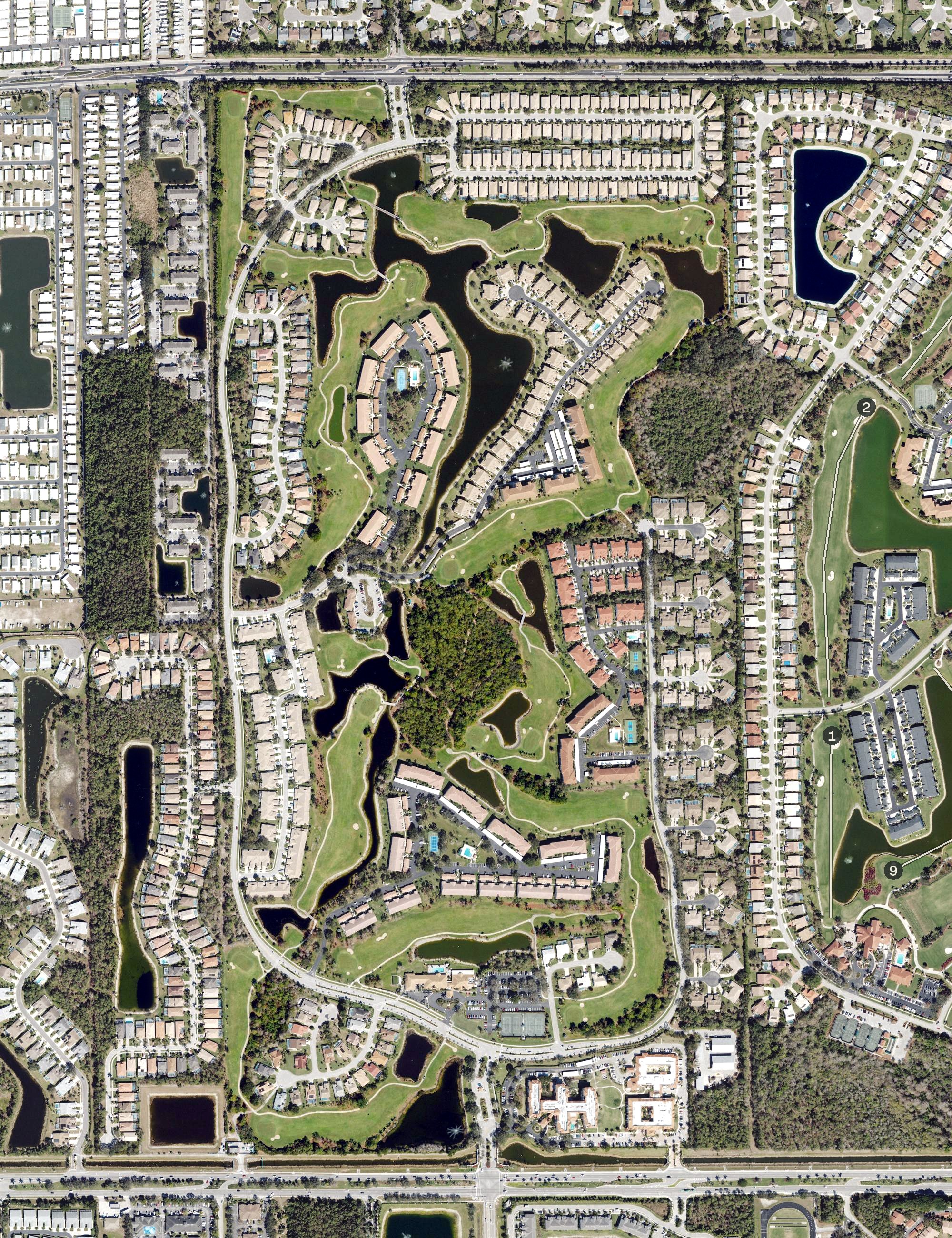 Aerial view of Glen Eagle Golf & Country Club, FL