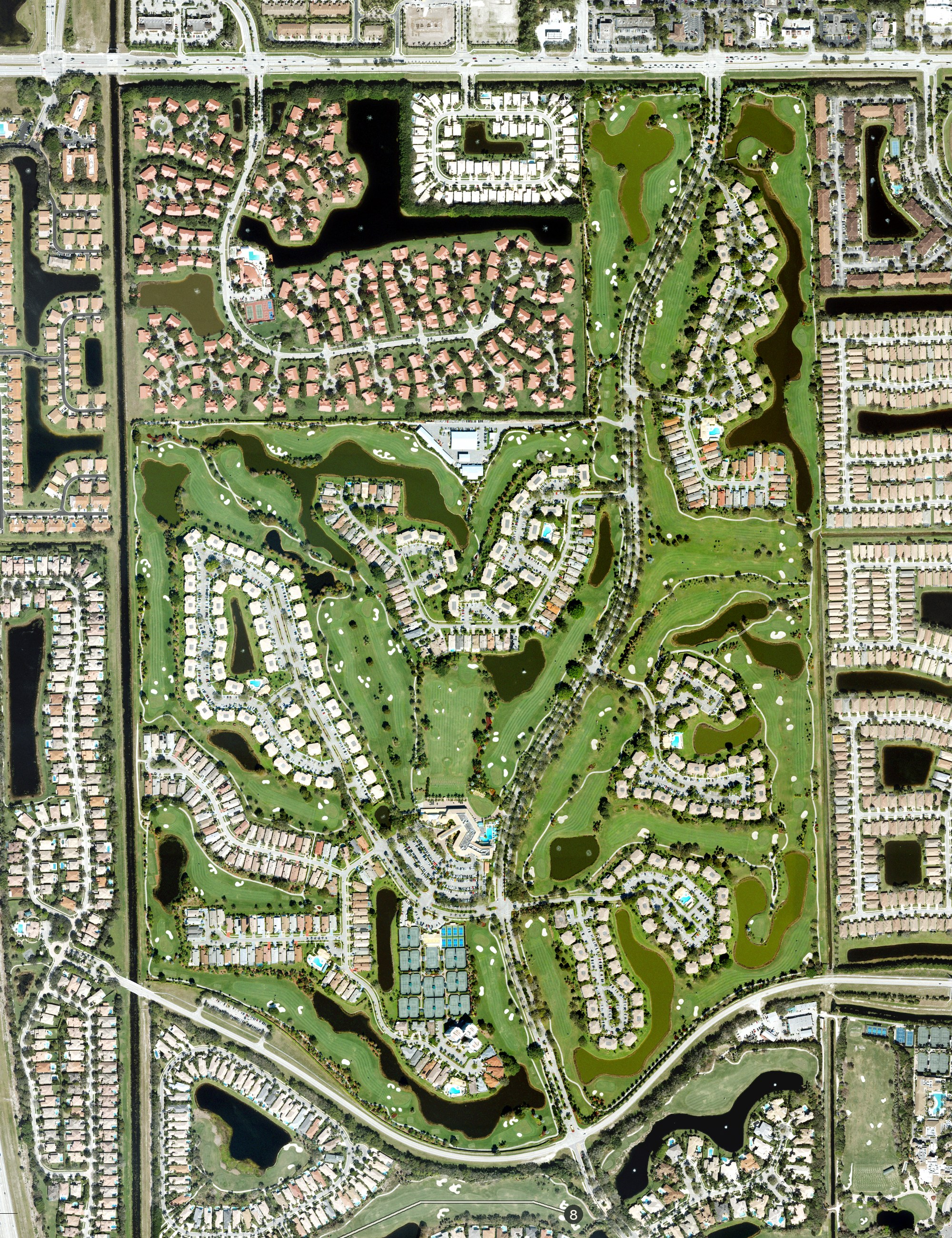 Aerial view of Gleneagles Country Club, FL