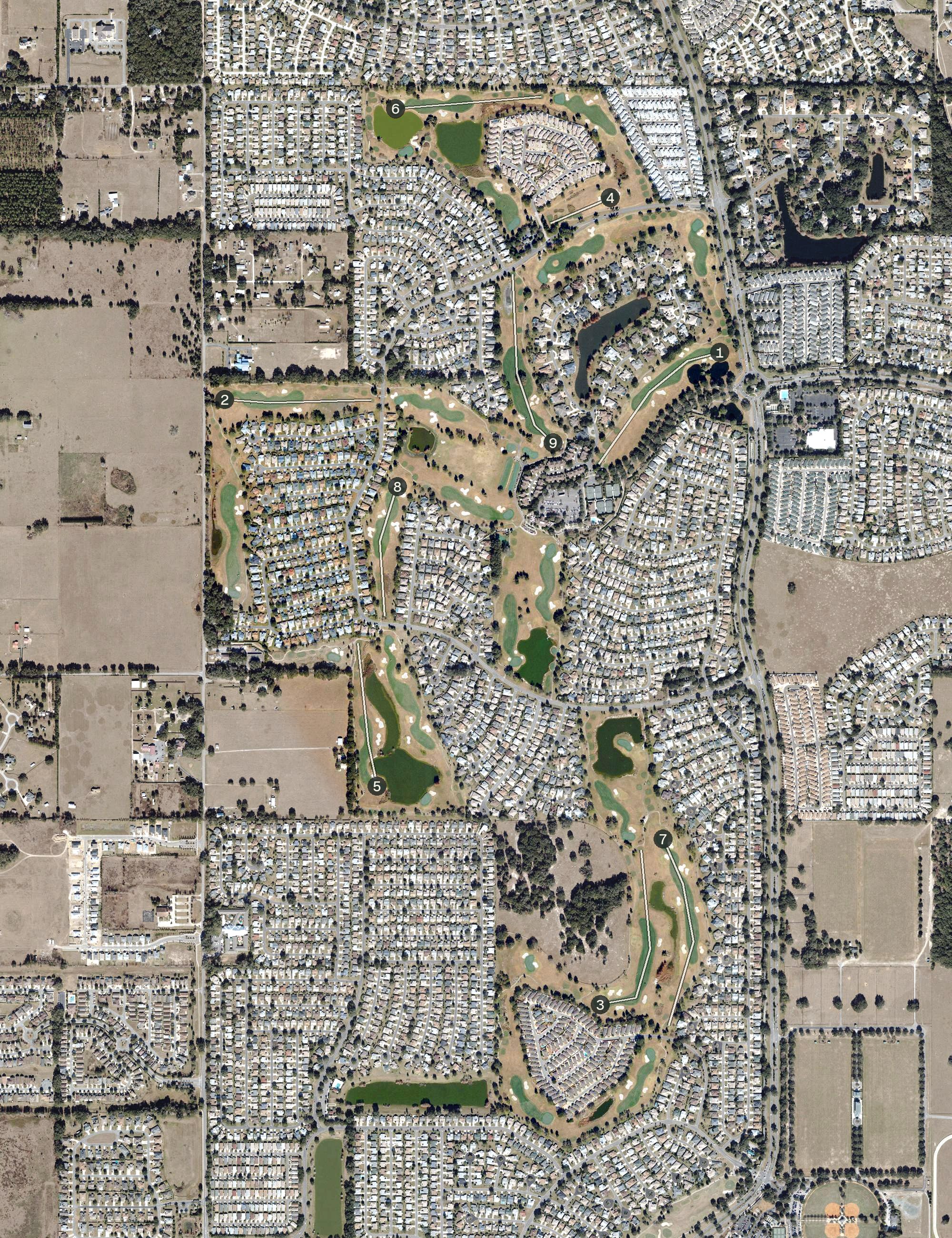 Aerial view of Glenview Golf Course, FL