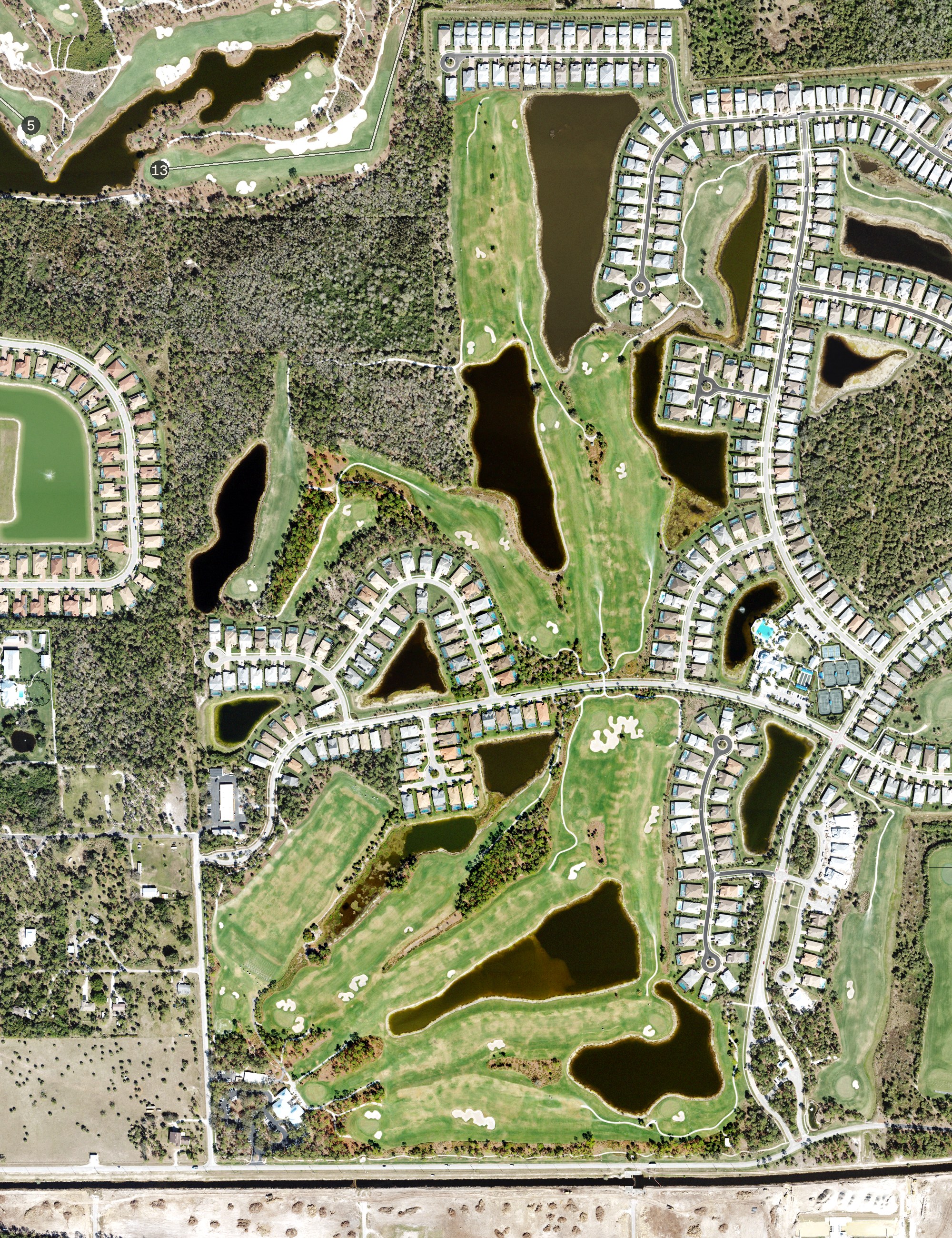 Aerial view of Golf Club of the Everglades, FL