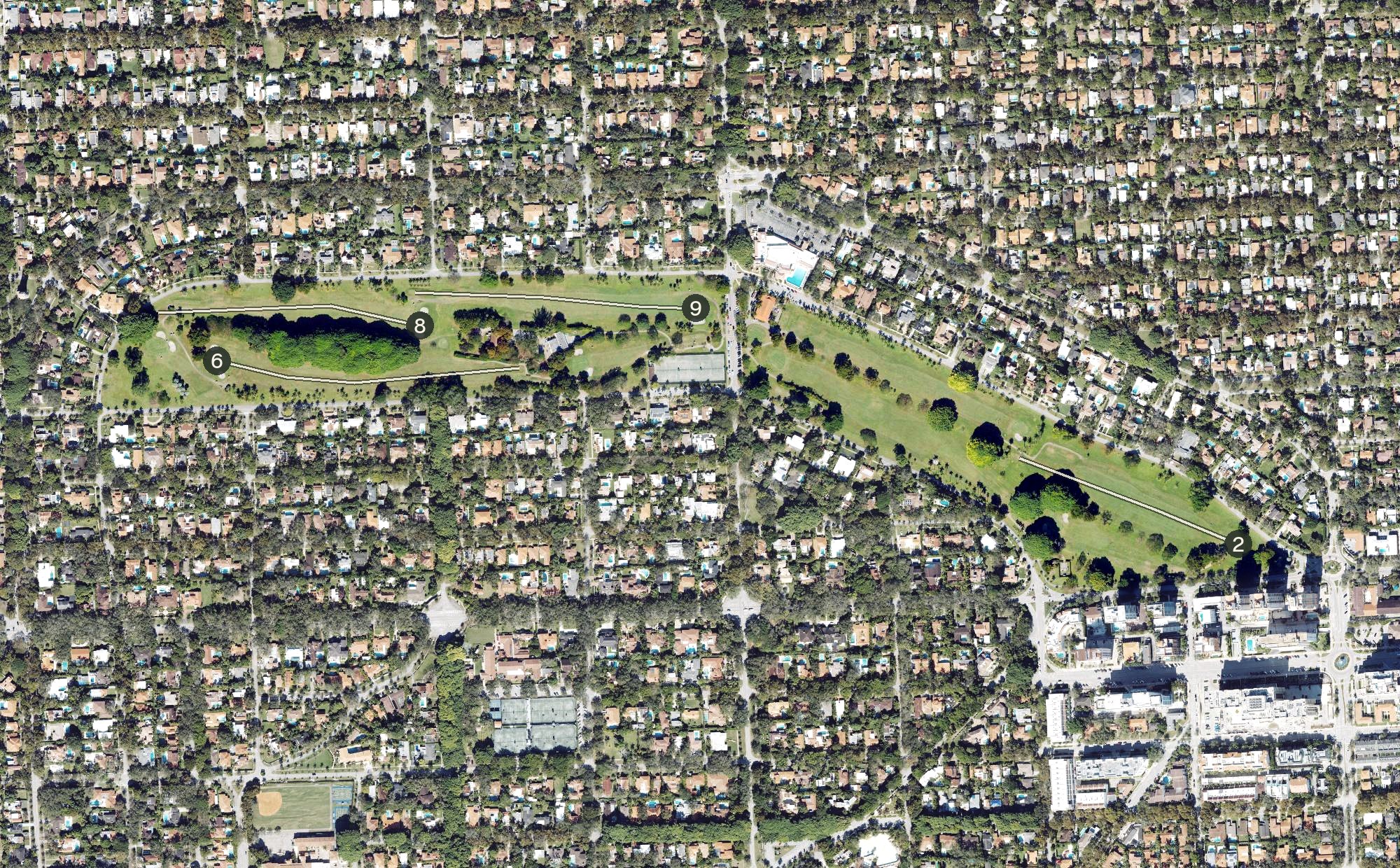 Aerial view of Granada Golf Course, FL