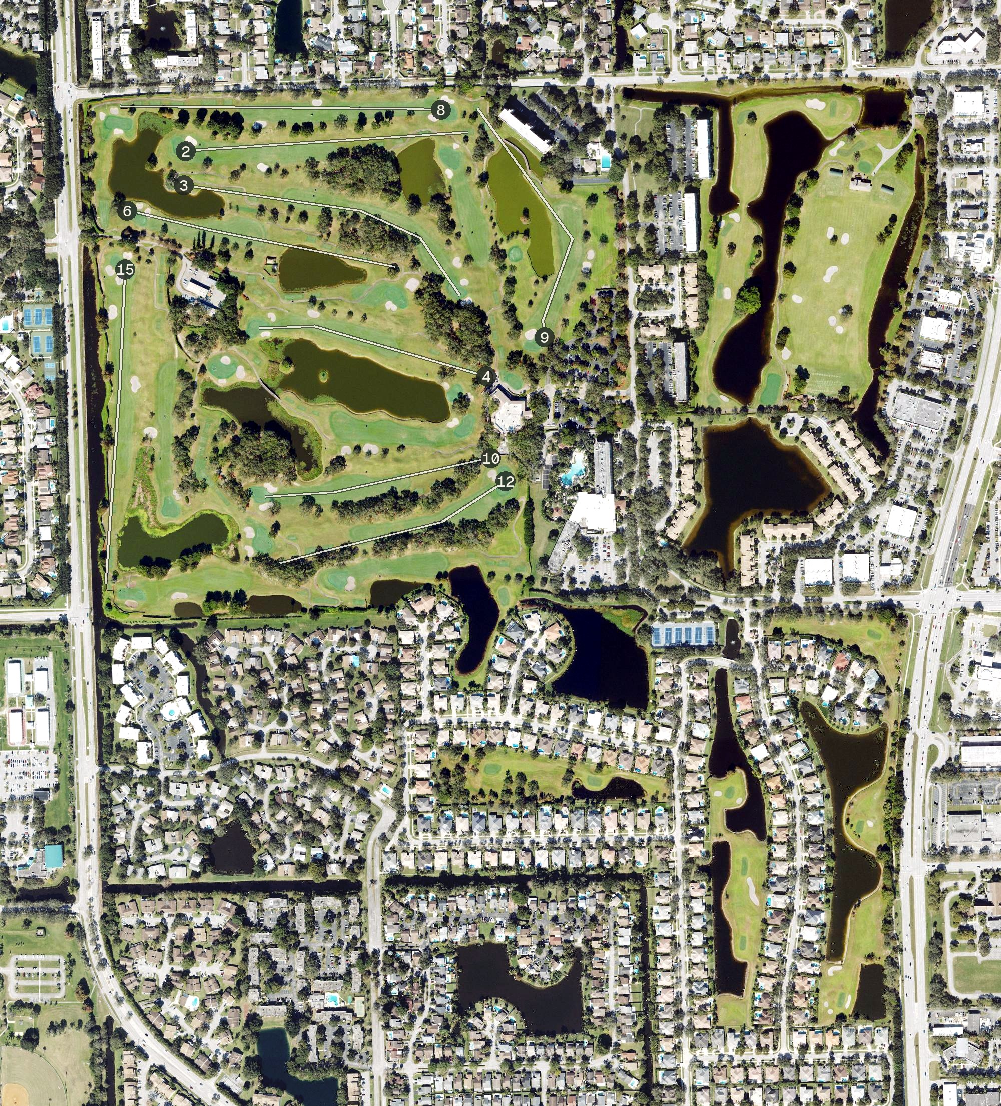 Aerial view of Grande Oaks Golf Club, FL