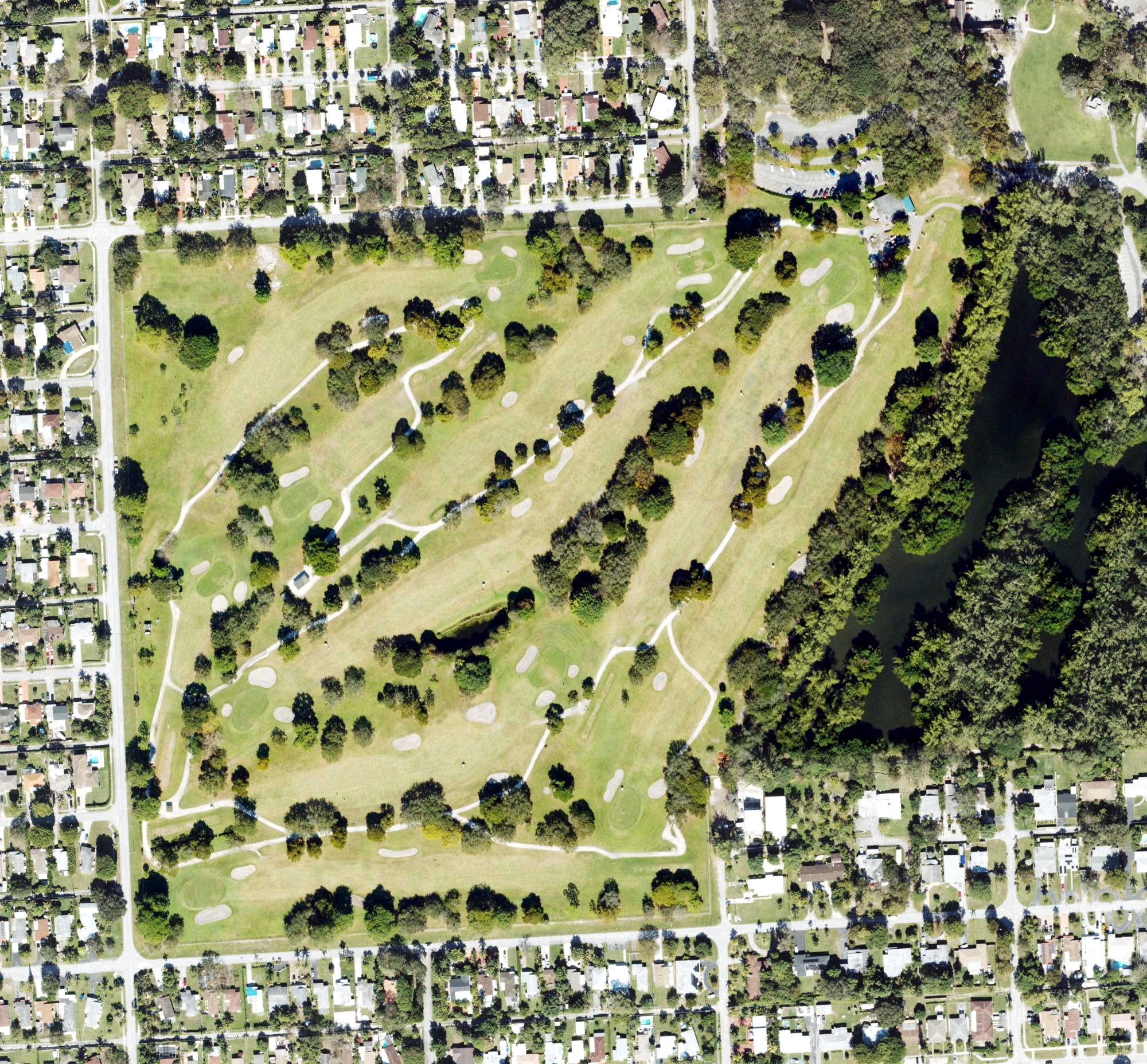 Aerial view of Greynolds Golf Course, FL