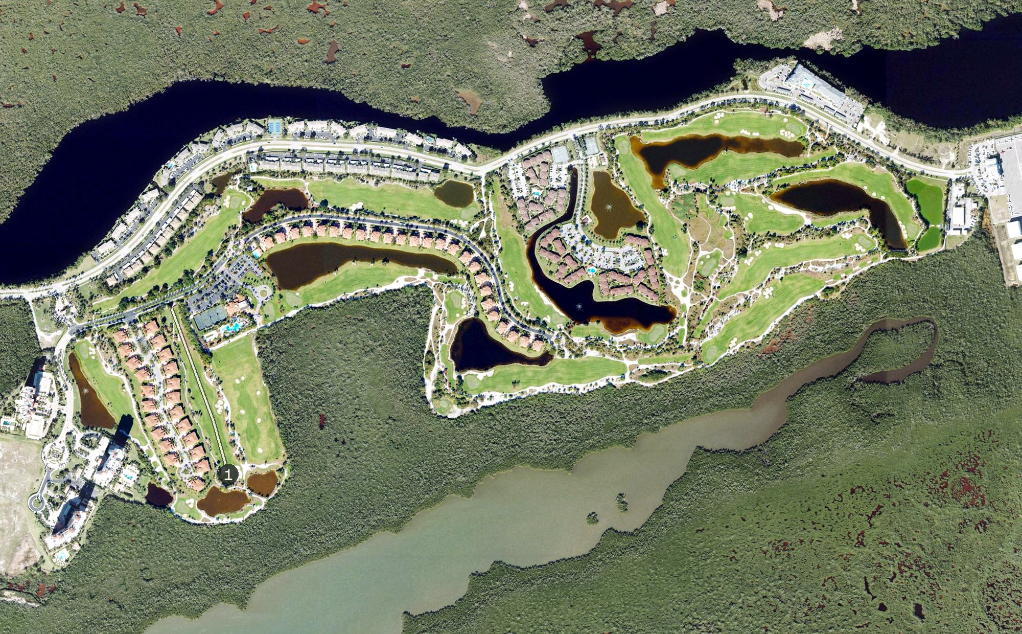 Aerial view of Hammock Bay Golf & Country Club, FL