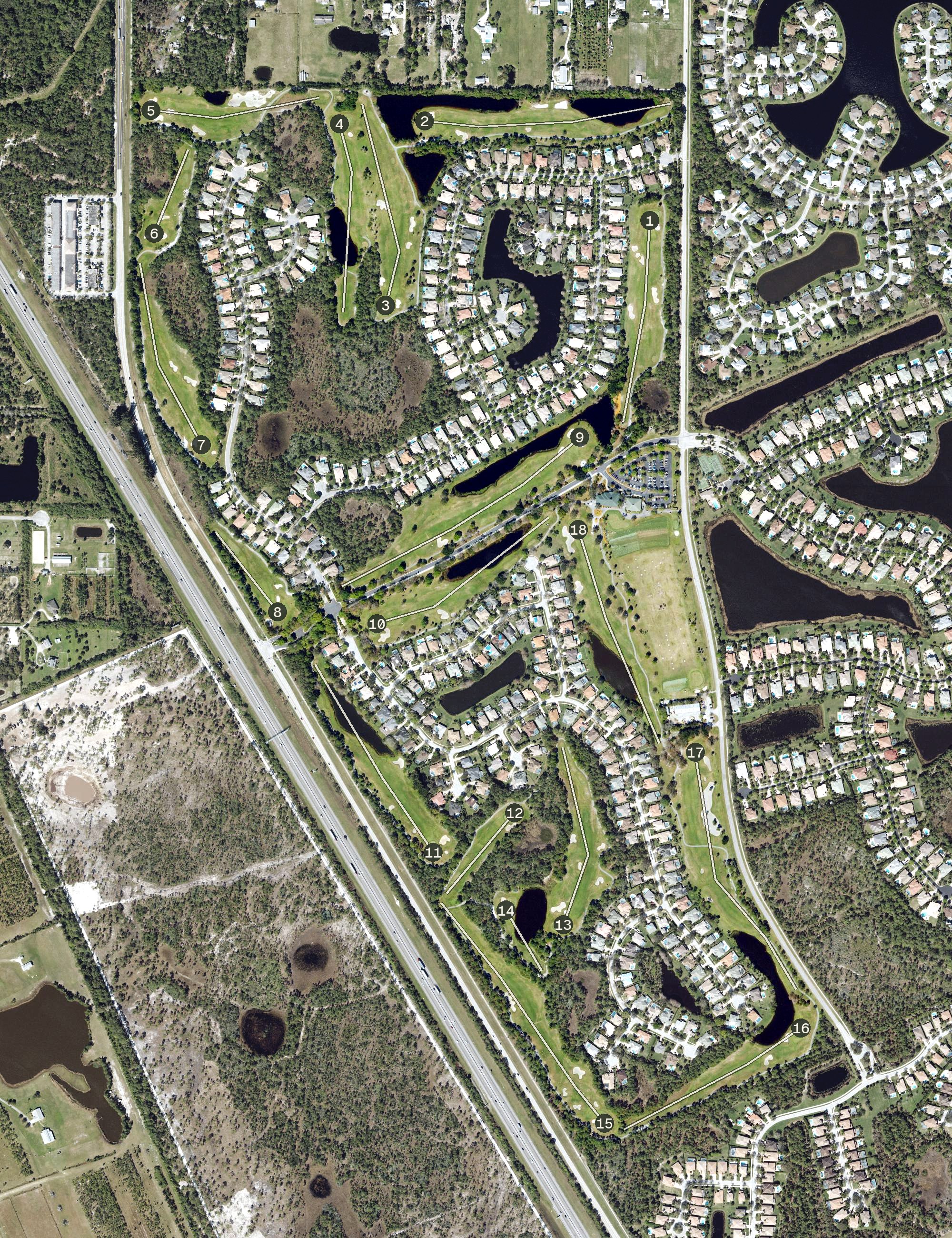 Aerial view of Hammock Creek Golf Club, FL