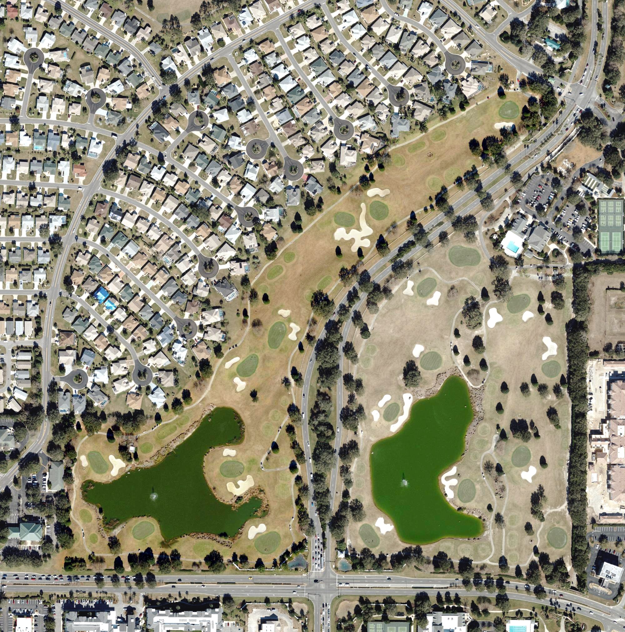 Aerial view of Hawkes Bay Golf course (The Villages), FL