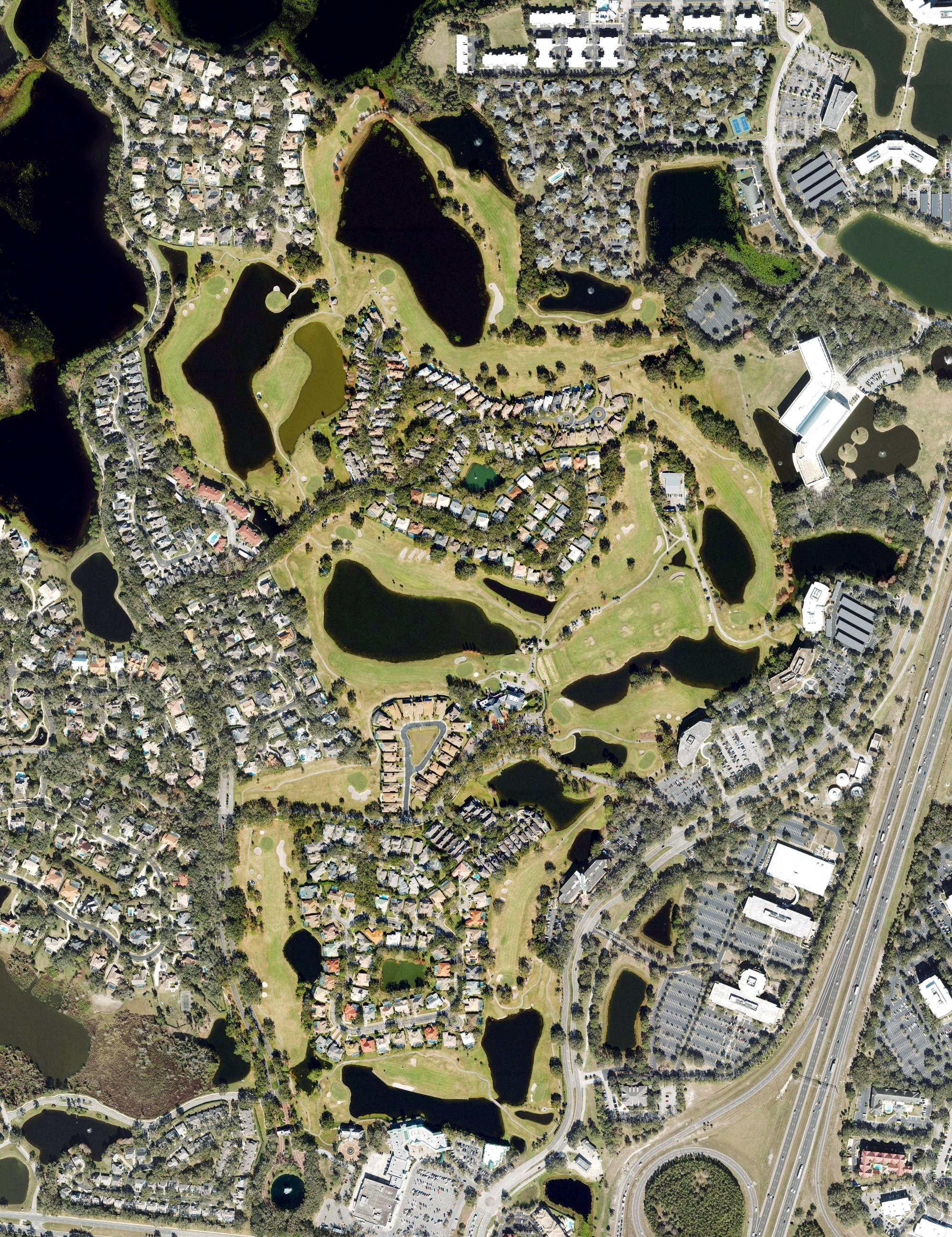 Aerial view of Heathrow Country club, FL
