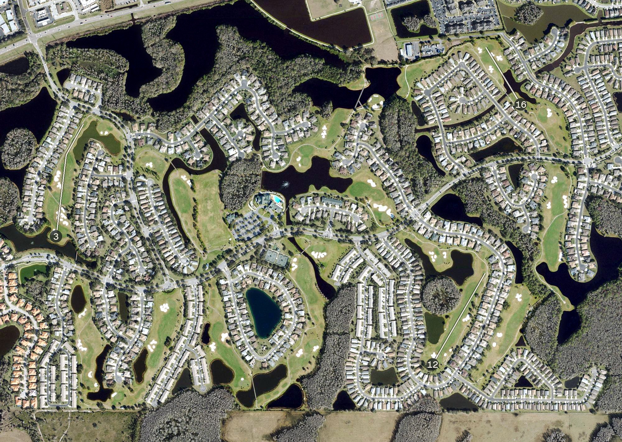 Aerial view of Heritage Springs Golf Course, FL