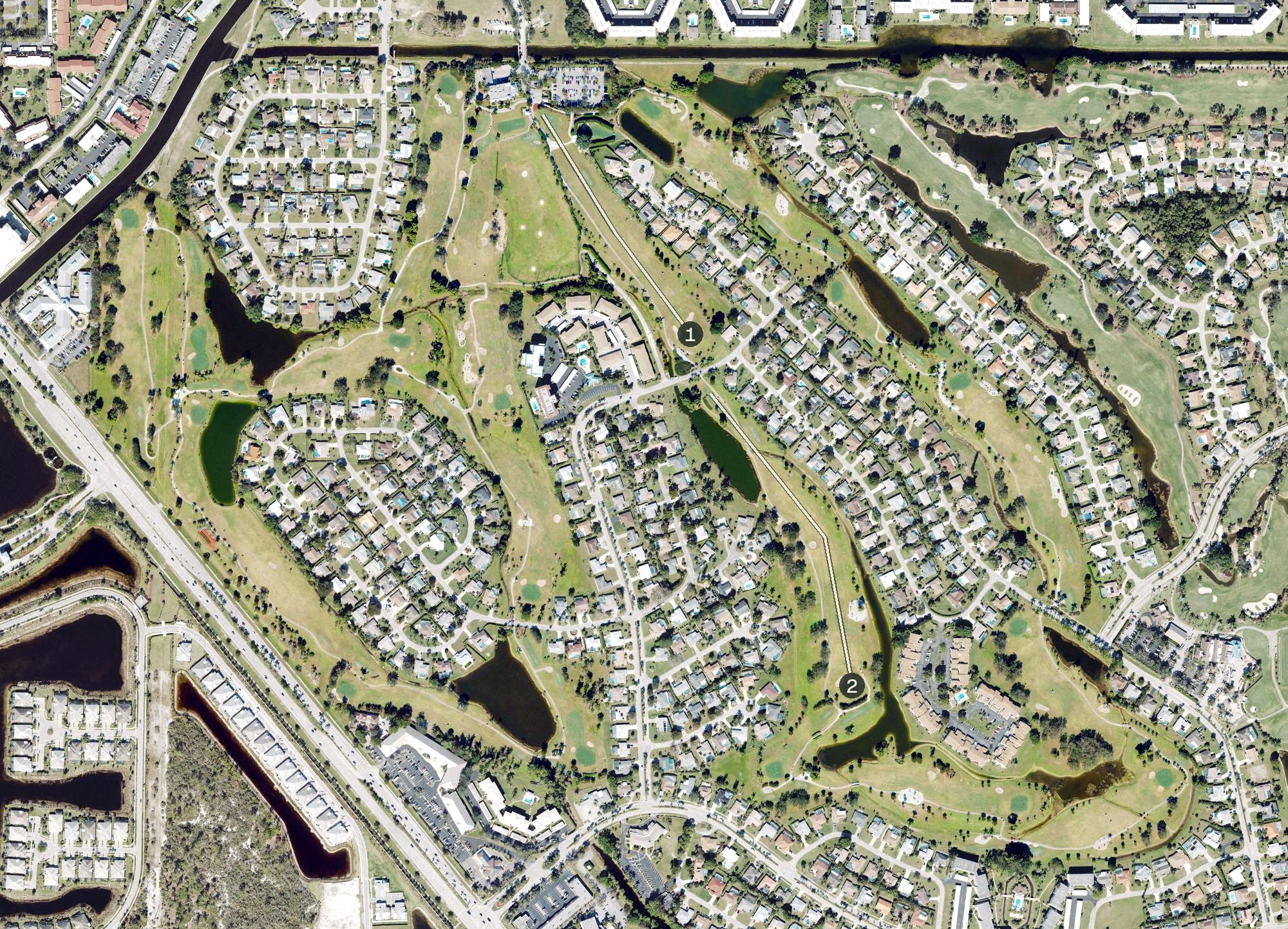 Aerial view of Hibiscus Golf Club, FL