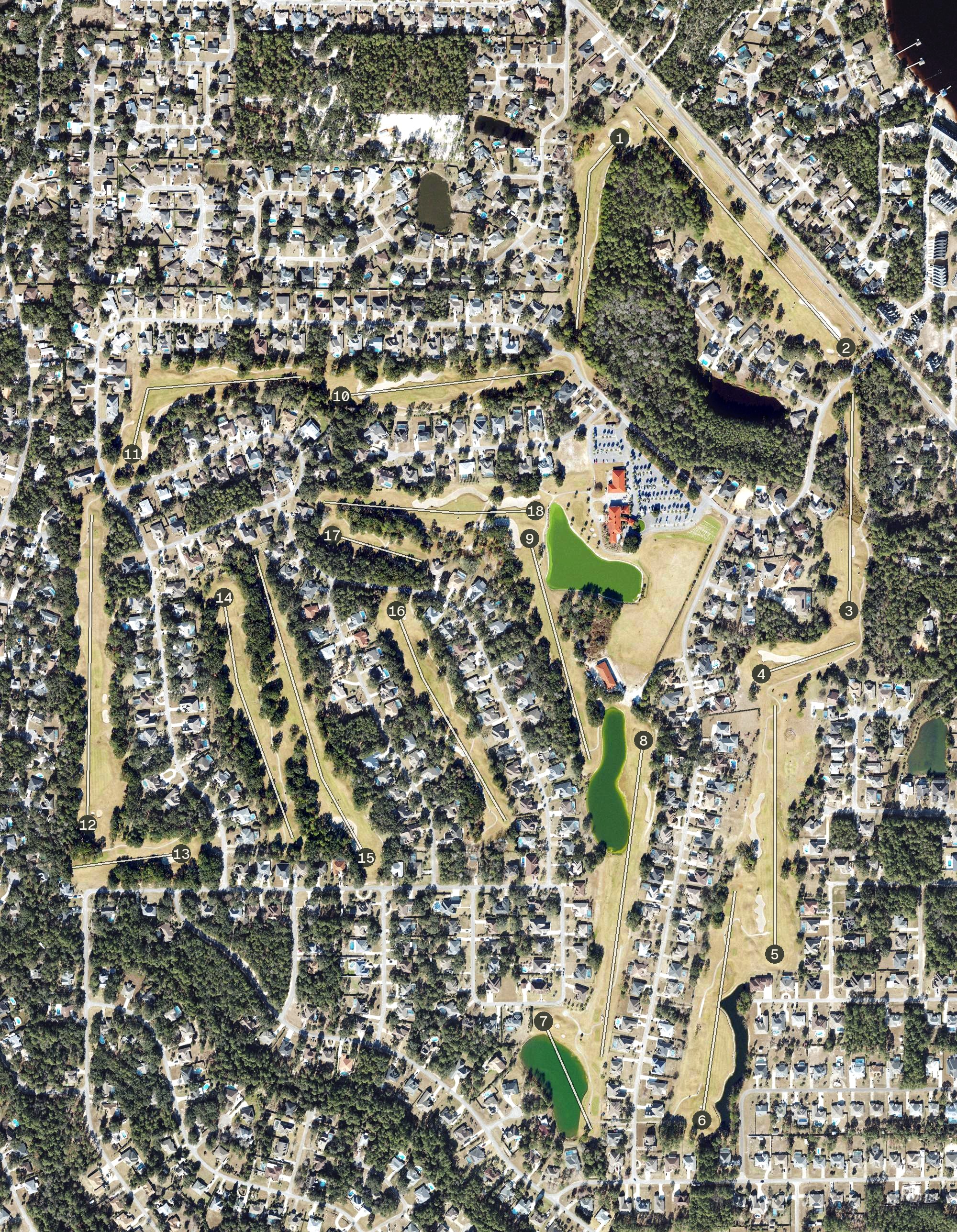 Aerial view of Hidden Creek Golf Club, FL