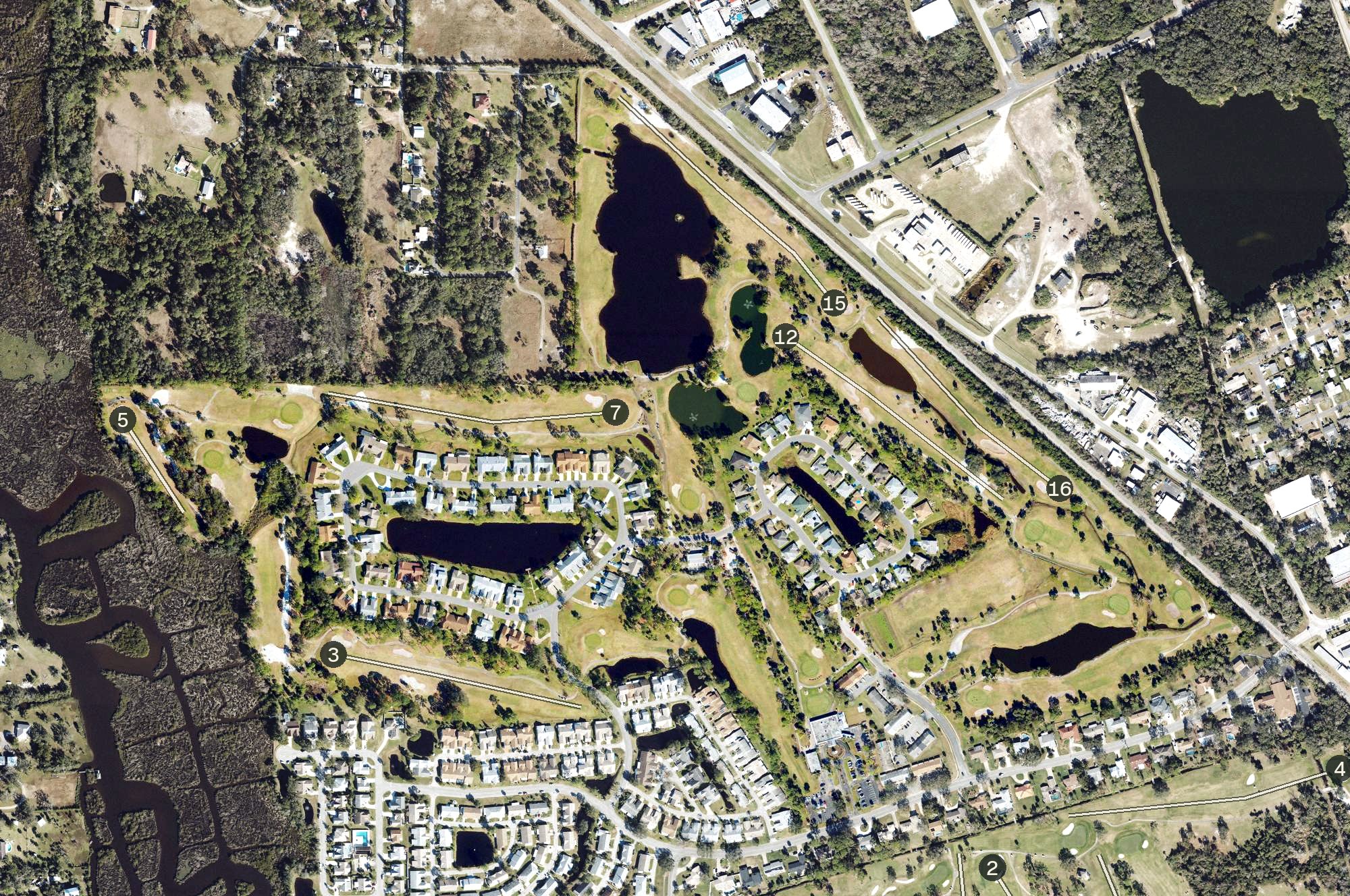 Aerial view of Hidden Lakes Golf Course, FL