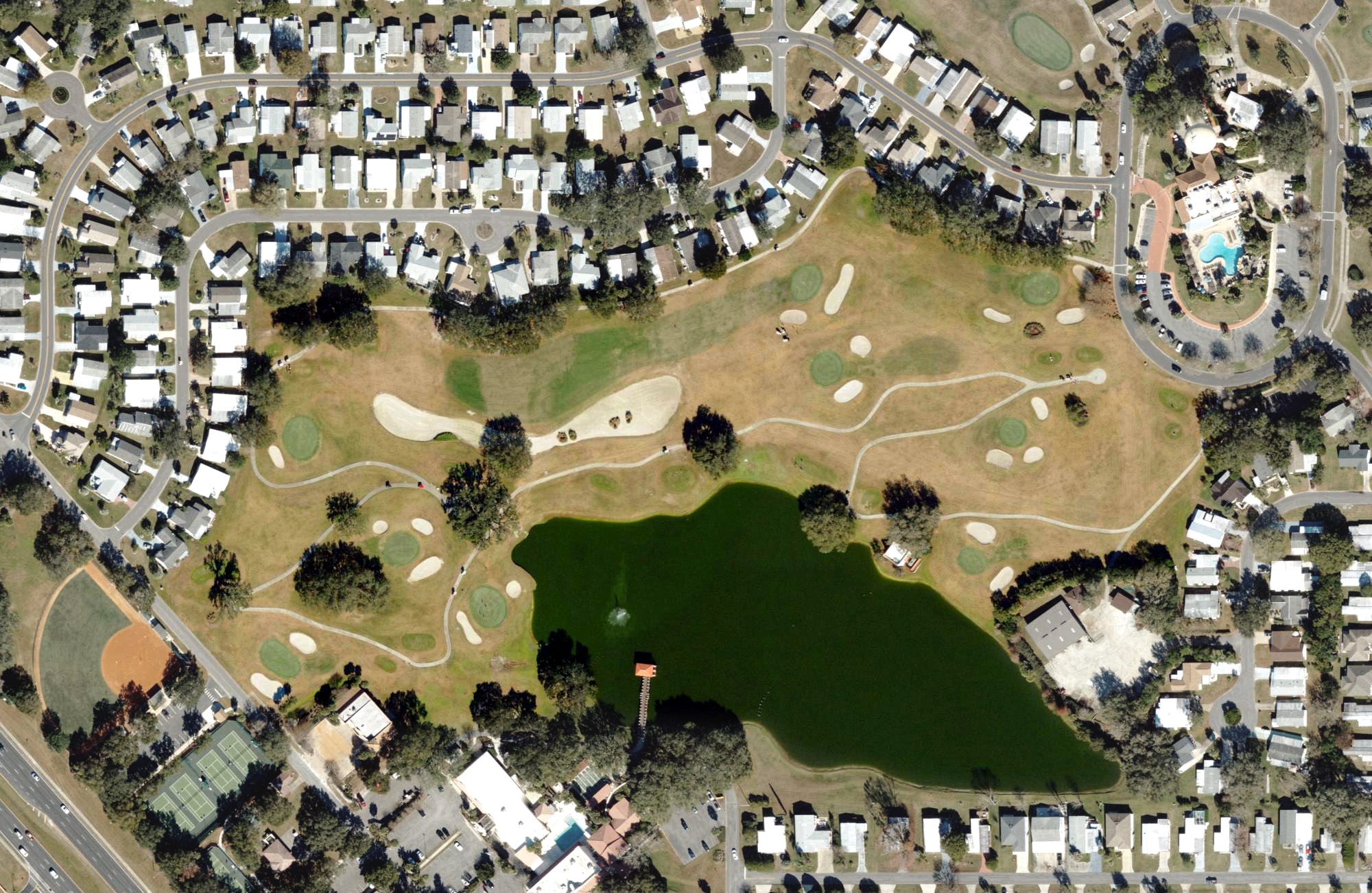 Aerial view of Hilltop Golf Course (The Villages), FL