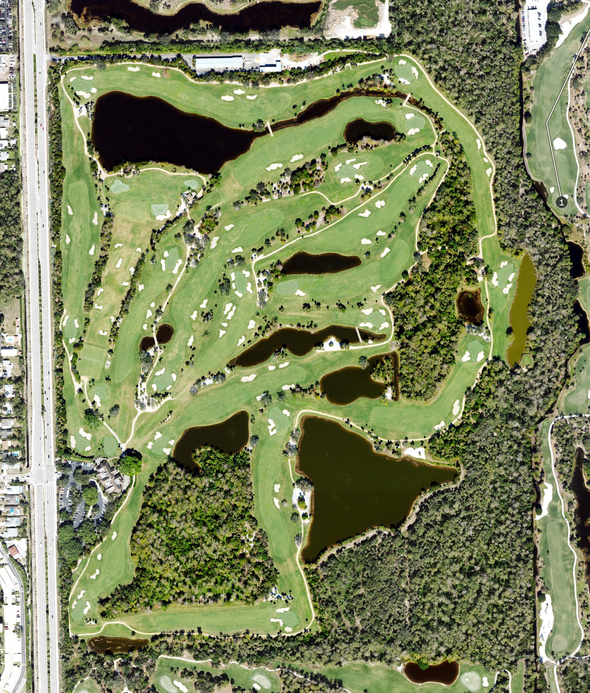 Aerial view of Hole In the Wall Golf Club, FL