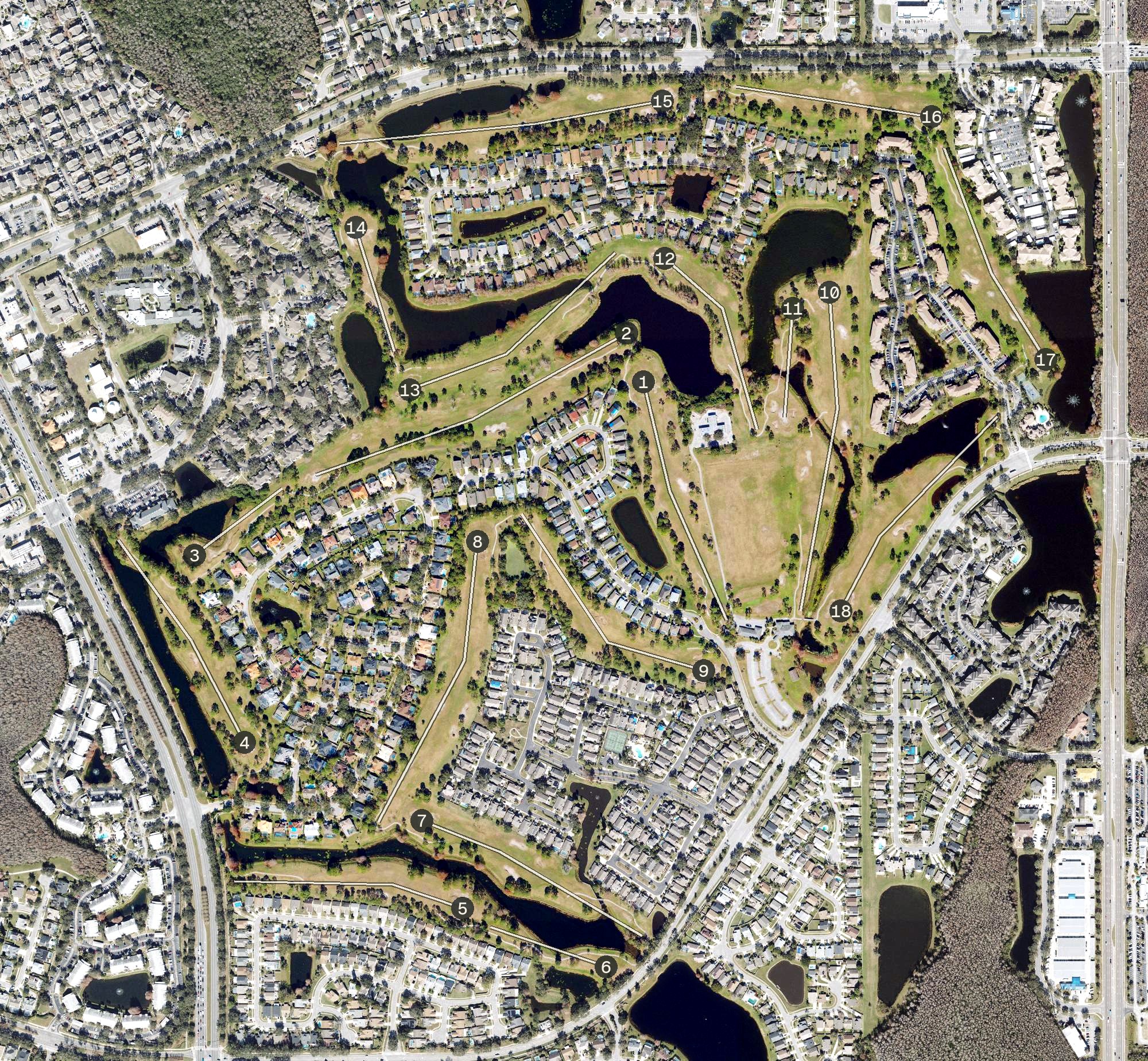 Aerial view of Hunter's Creek Golf Club, FL